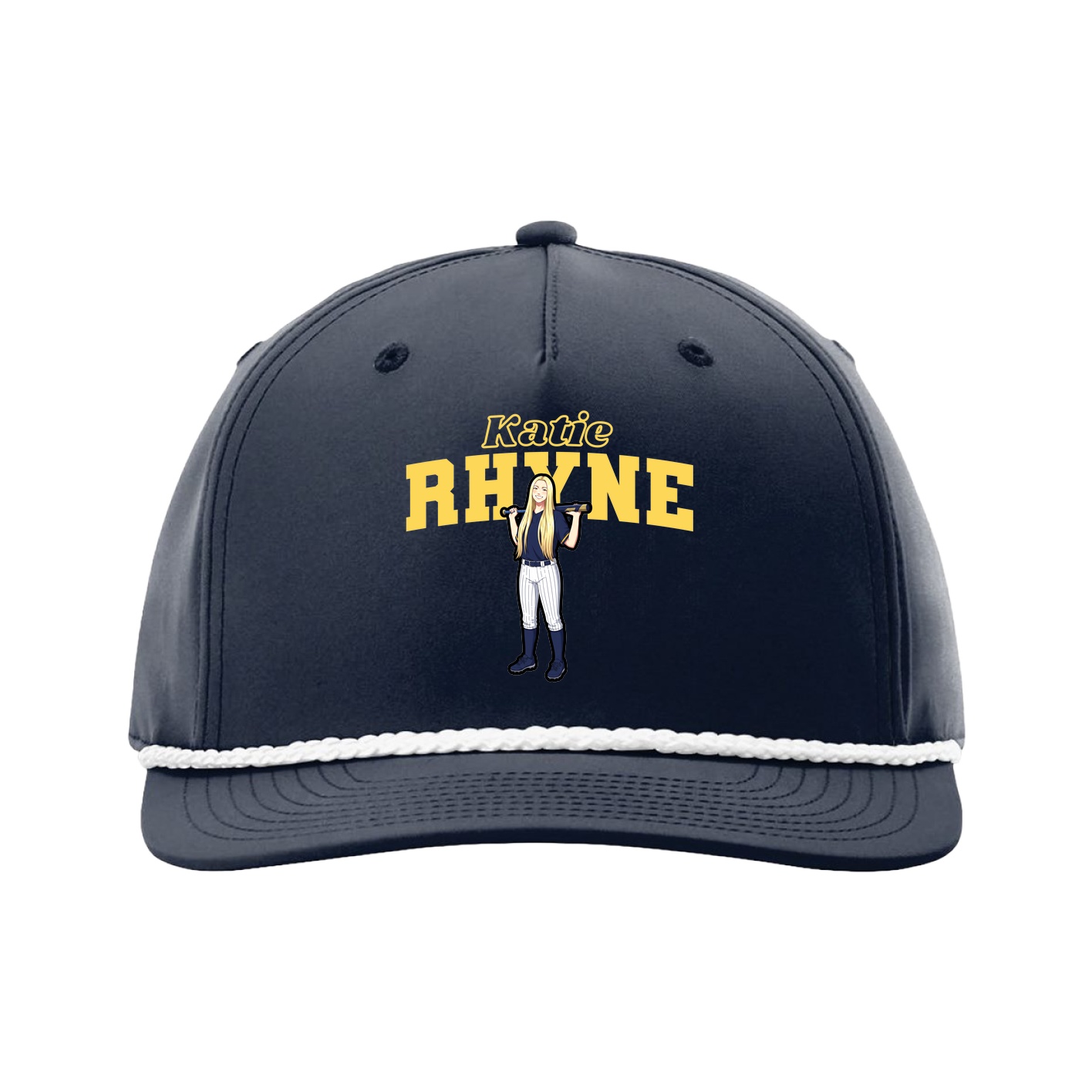 Five-Panel Classic Rope Cap — Name Arch in Navy