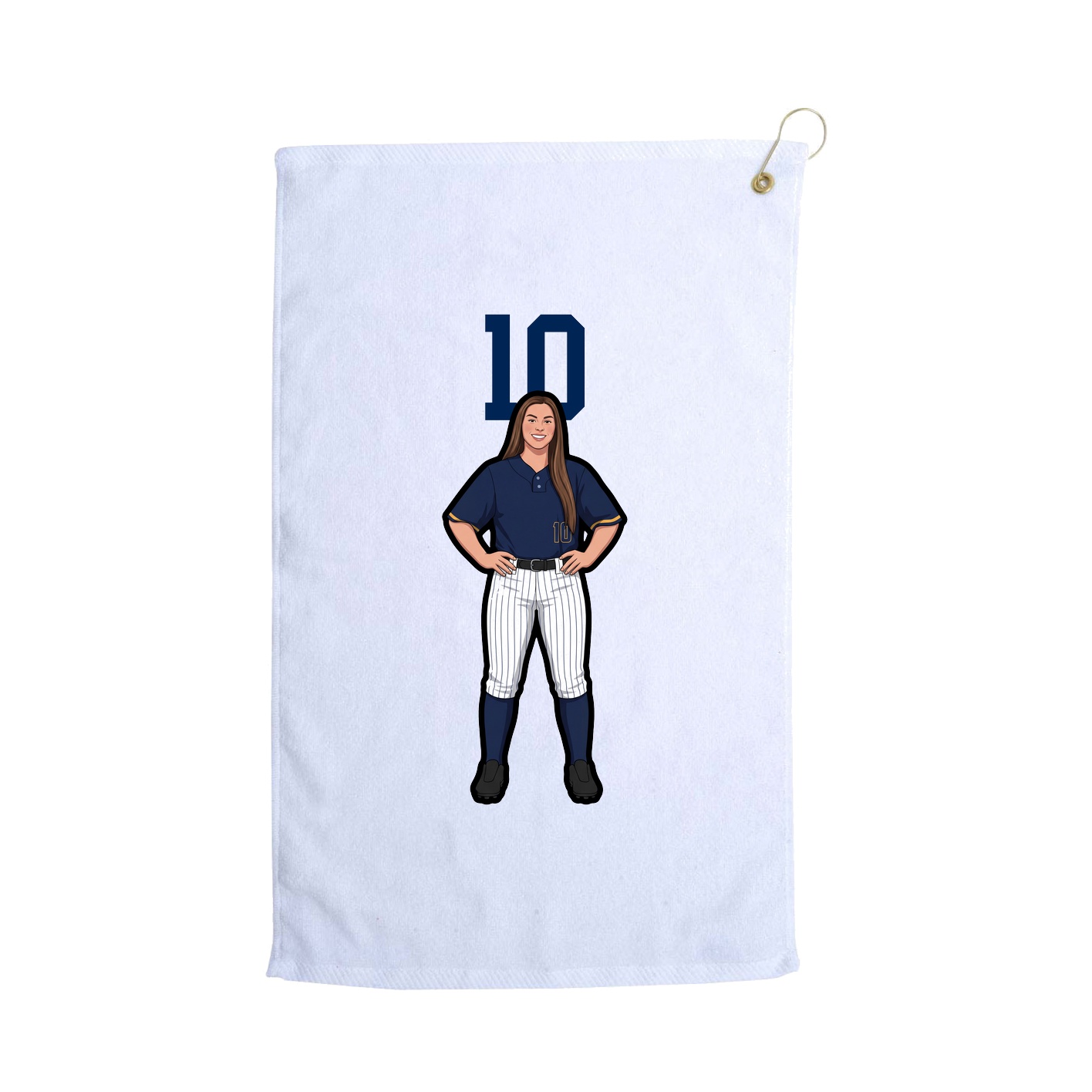 Golf Towel — Number Top in White