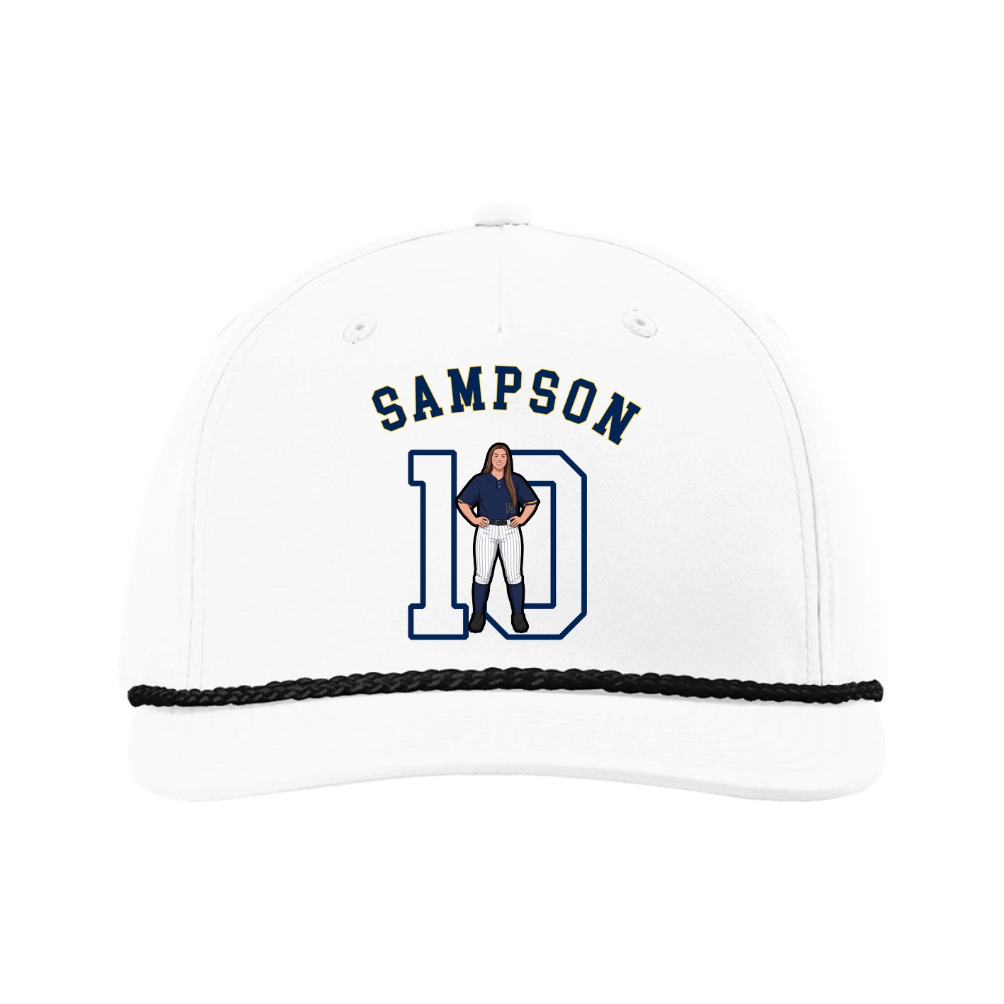 Five-Panel Classic Rope Cap — Shirsey Arch in White