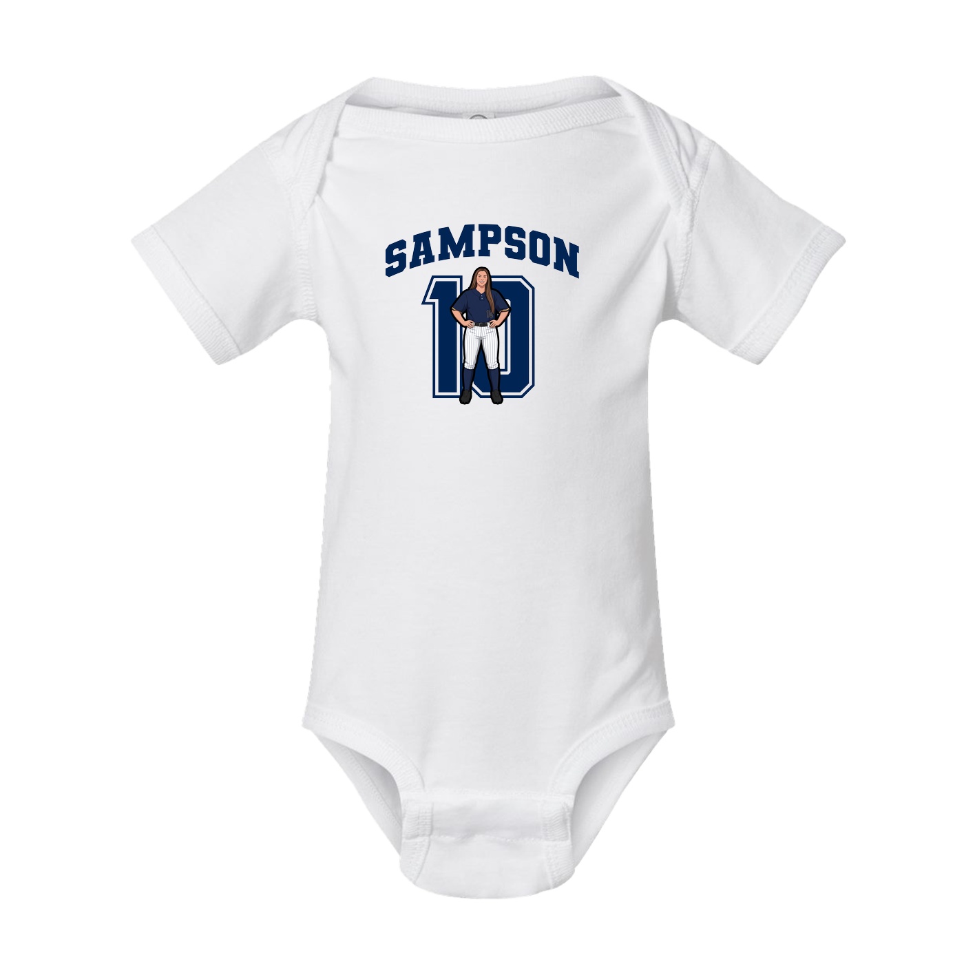 Baby Onesie — Number in White