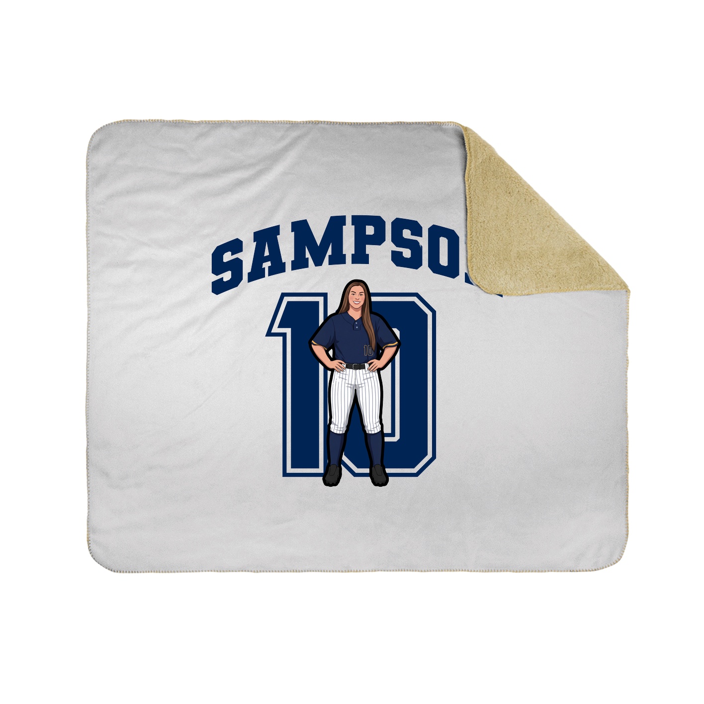 Throw Blanket — Number in White