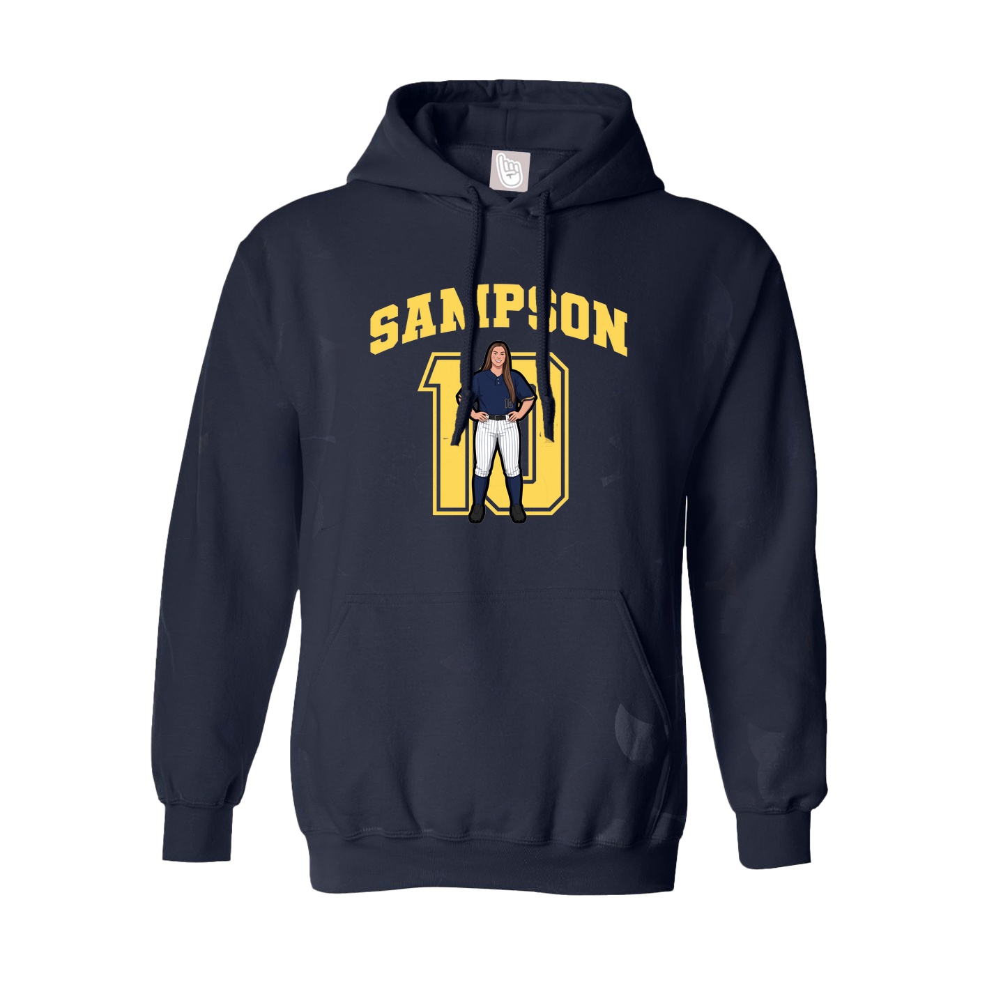 Hoodie — Number in Navy