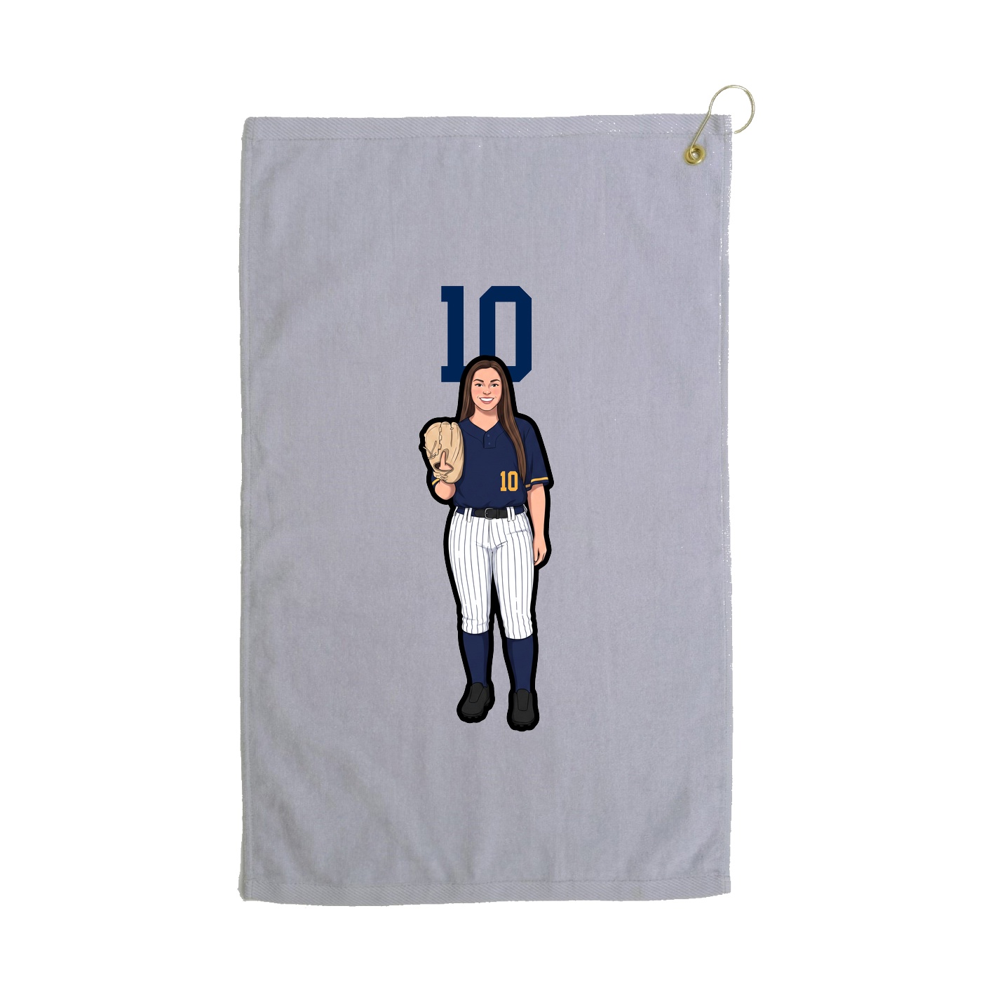 Golf Towel — Number Top in Grey