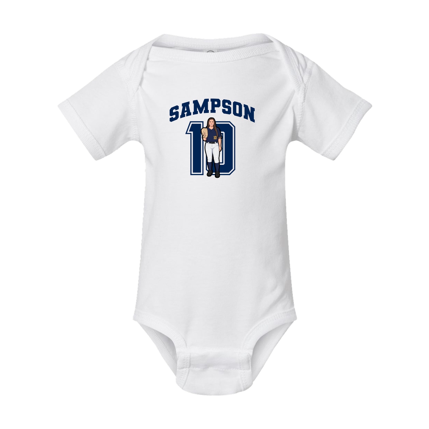 Baby Onesie — Number in White