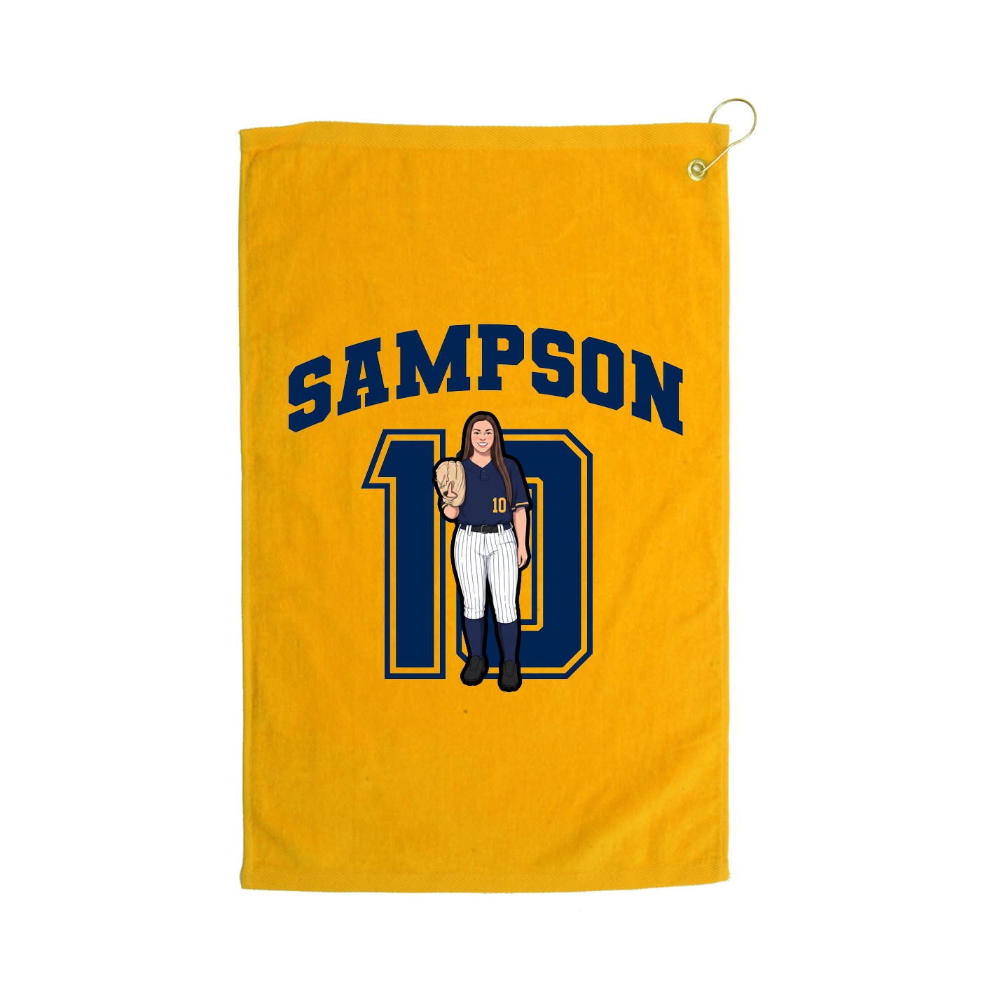 Golf Towel — Number in Gold