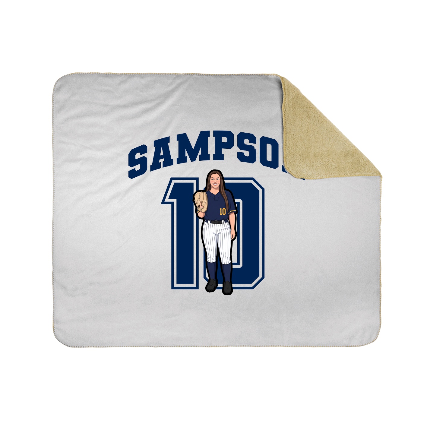 Throw Blanket — Number in White