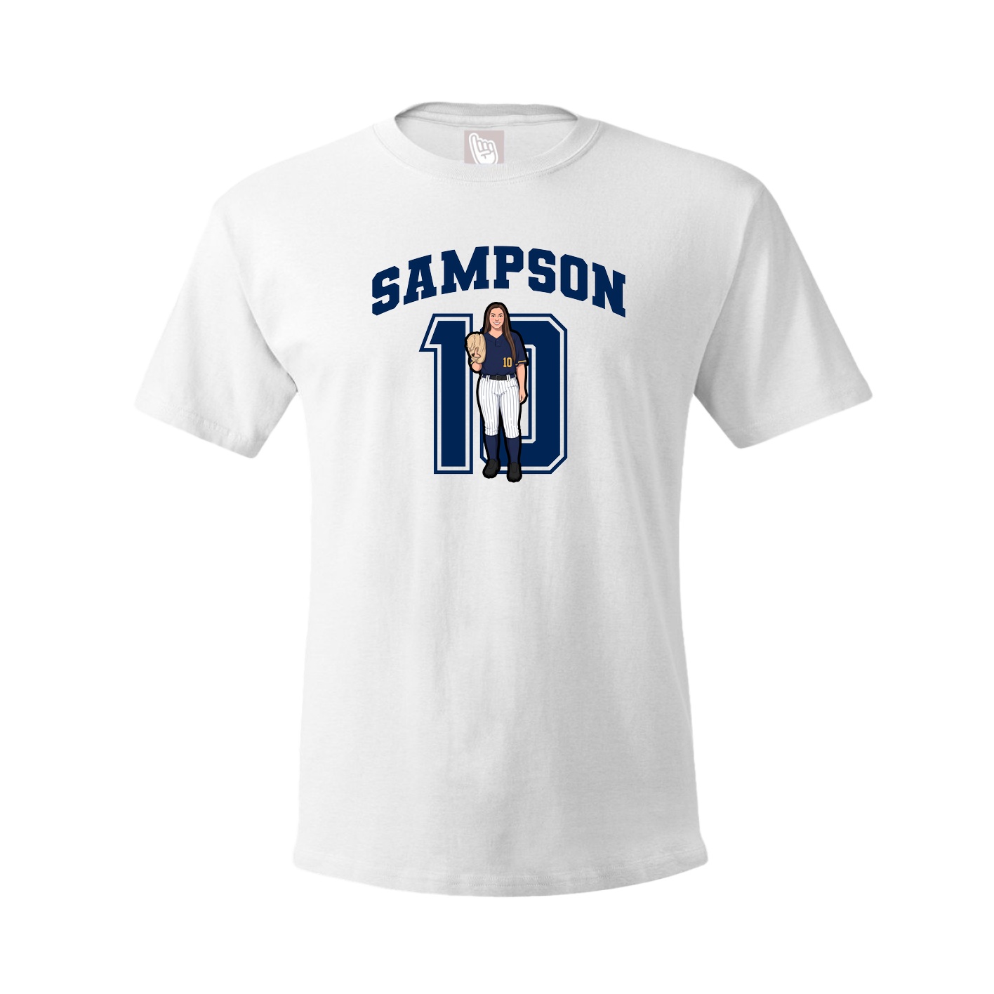 Youth Tee — Number in White