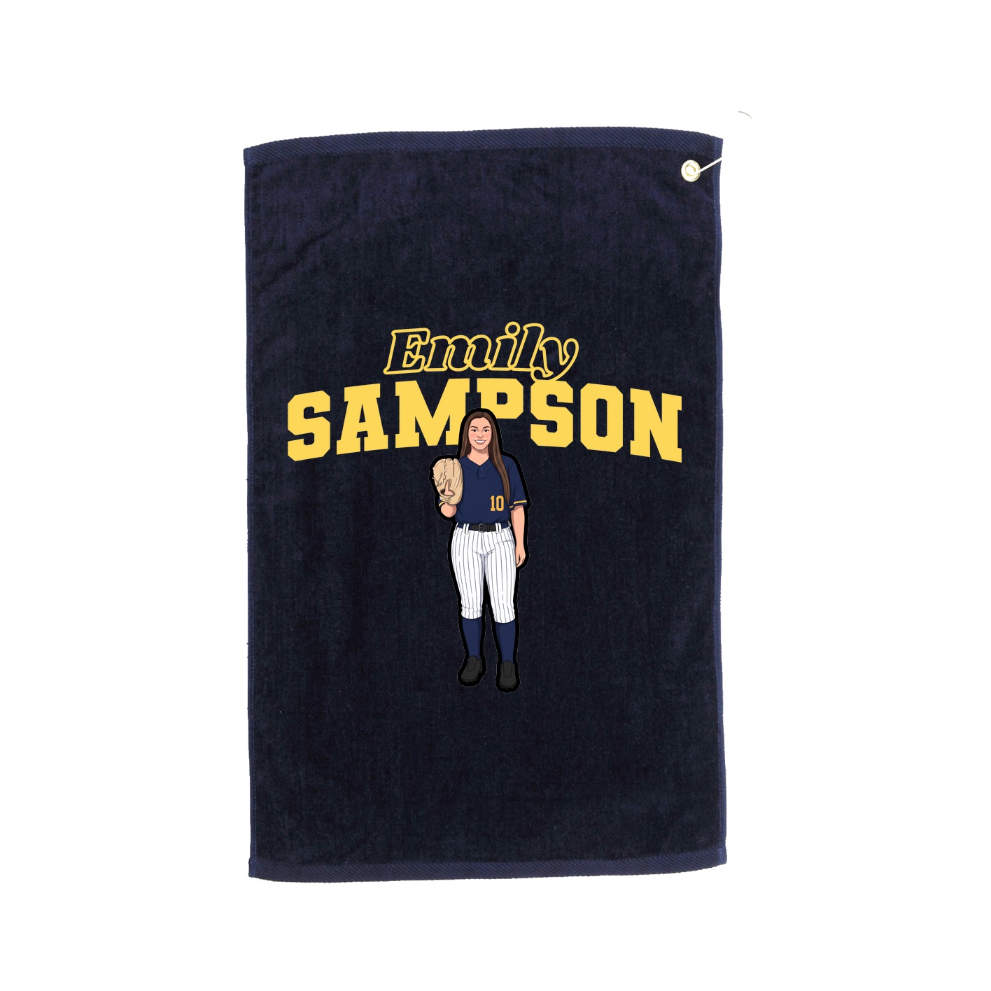 Golf Towel — Name Arch in Navy