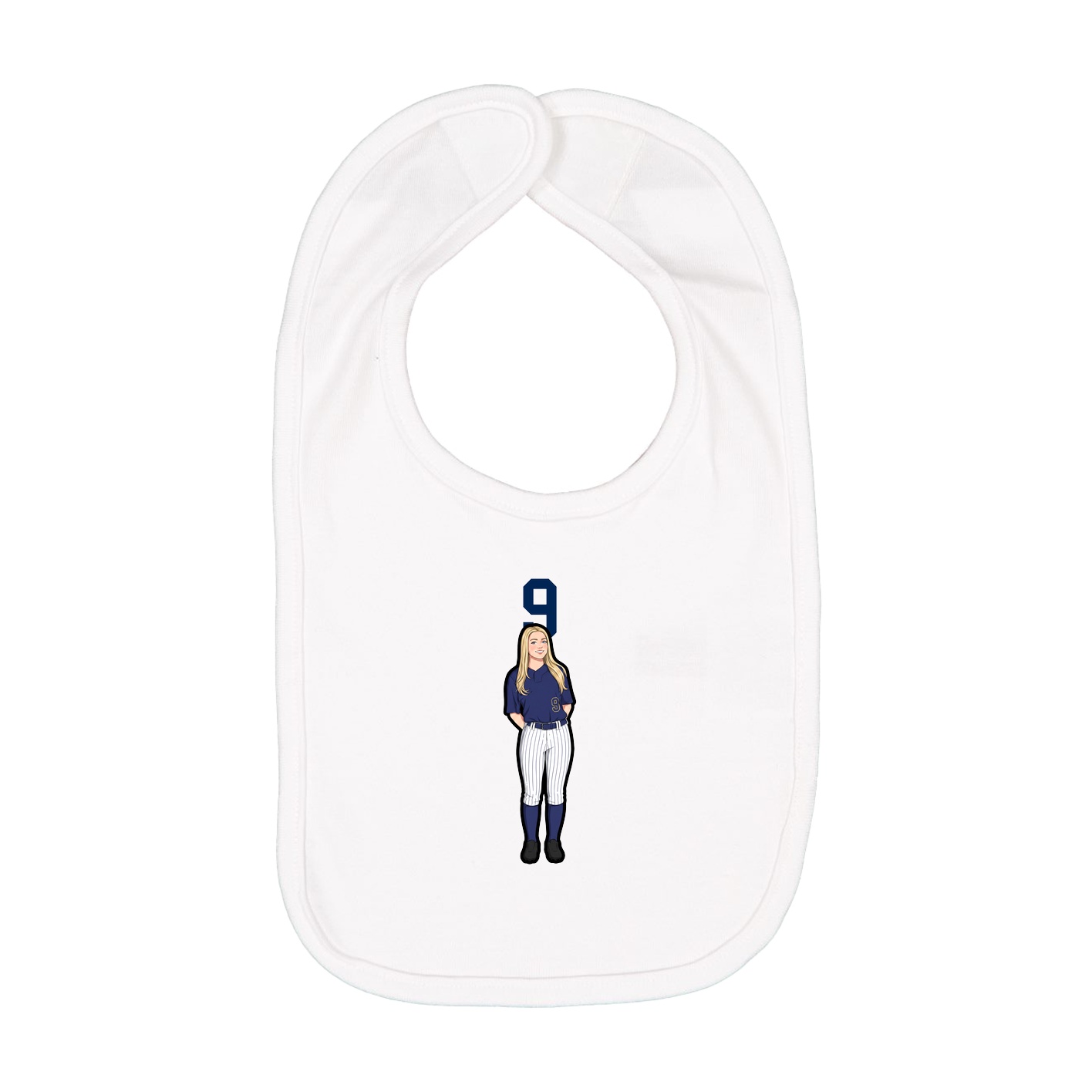 Infant Bib — Number Top in White