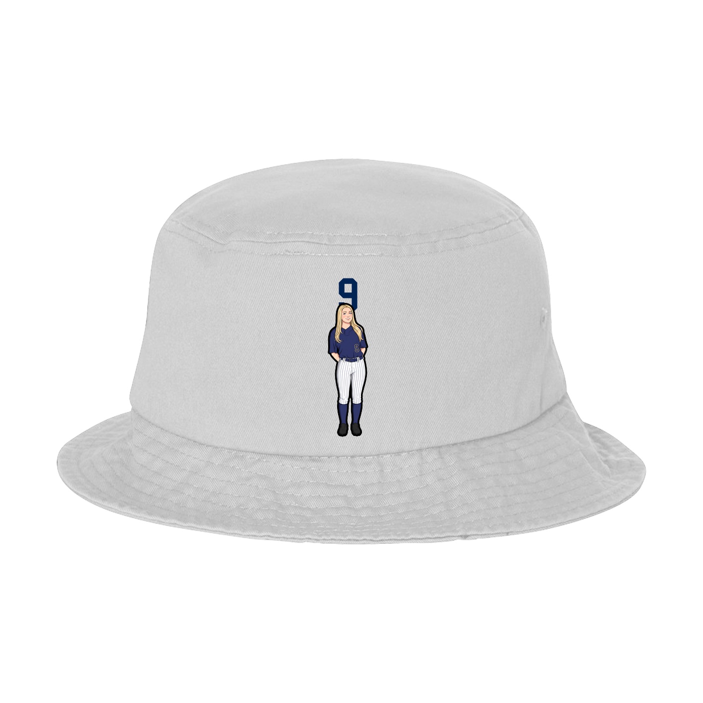 Bucket Cap — Number Top in White
