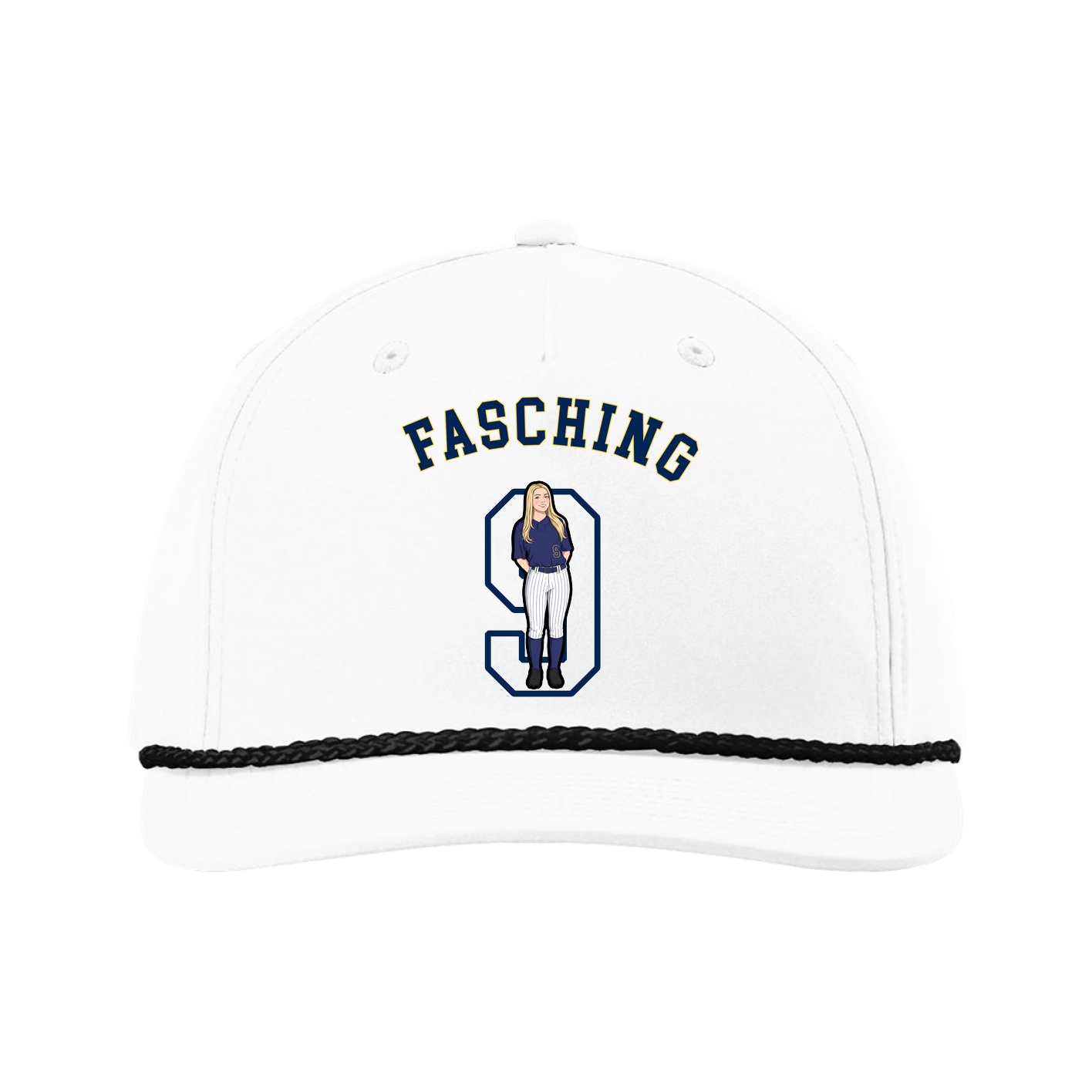 Five-Panel Classic Rope Cap — Shirsey Arch in White