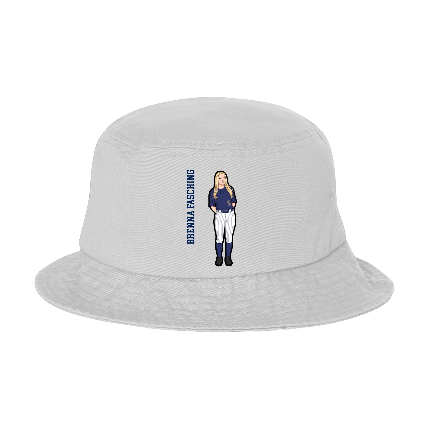 Bucket Cap — Name Vertical in White