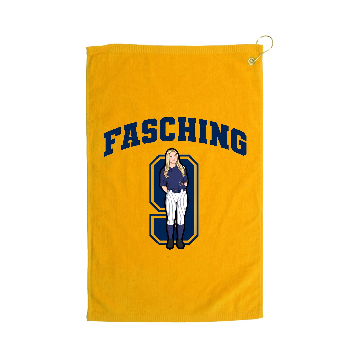 Golf Towel — Number in Gold