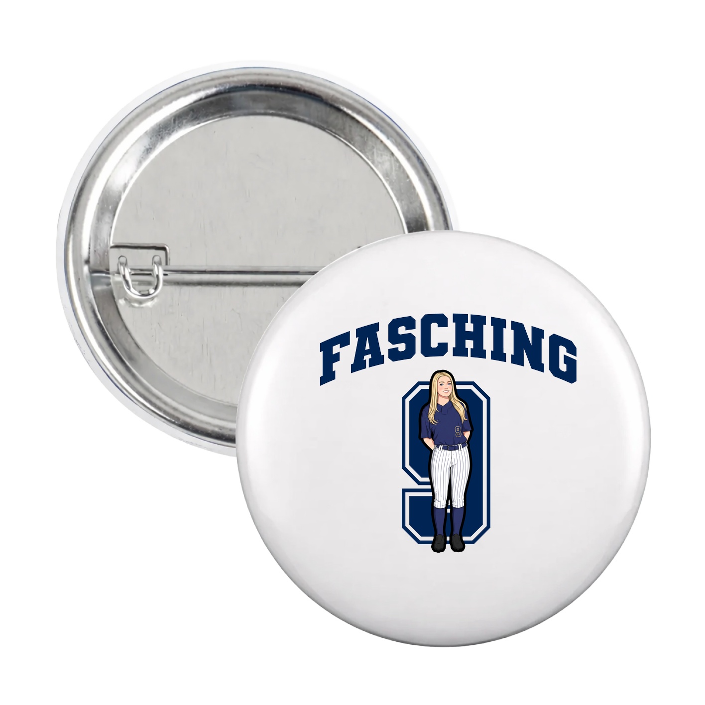 Game Day Button — Number in White
