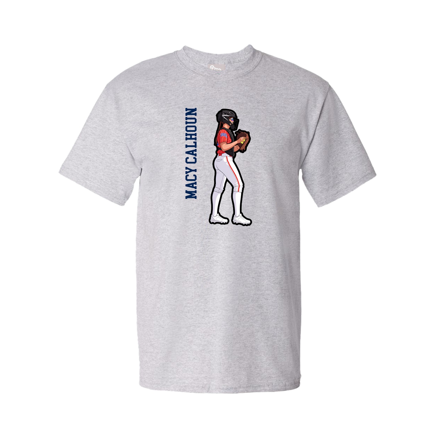 Tee — Name Vertical in Grey