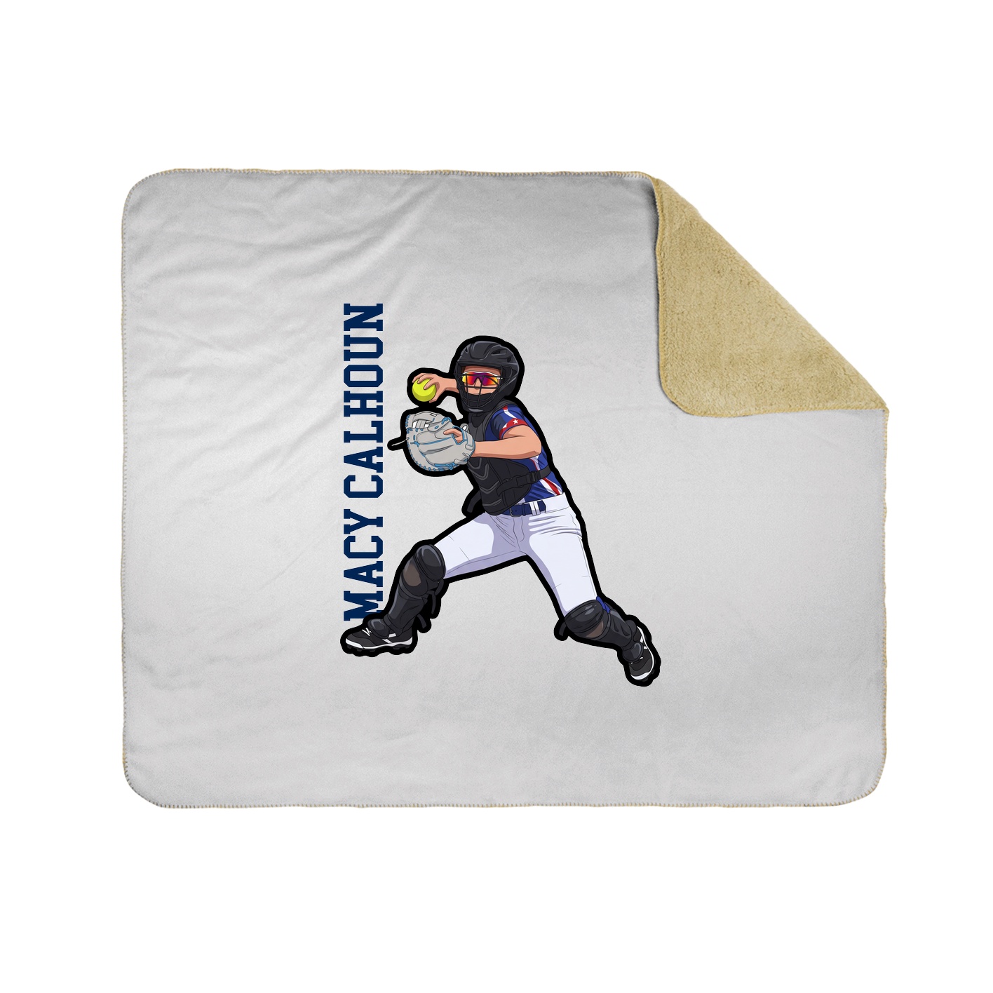 Throw Blanket — Name Vertical in White