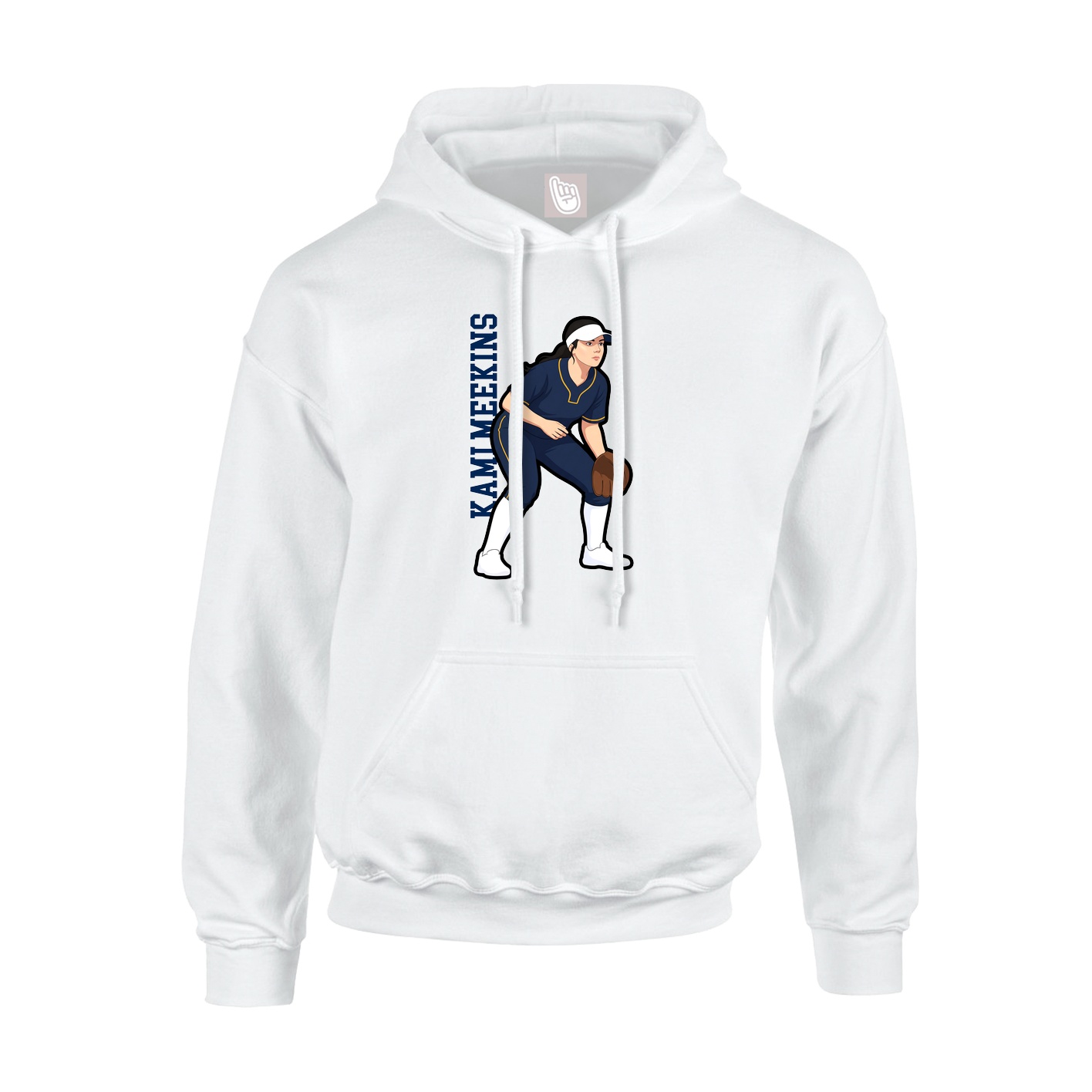 Youth Hoodie — Name Vertical in White
