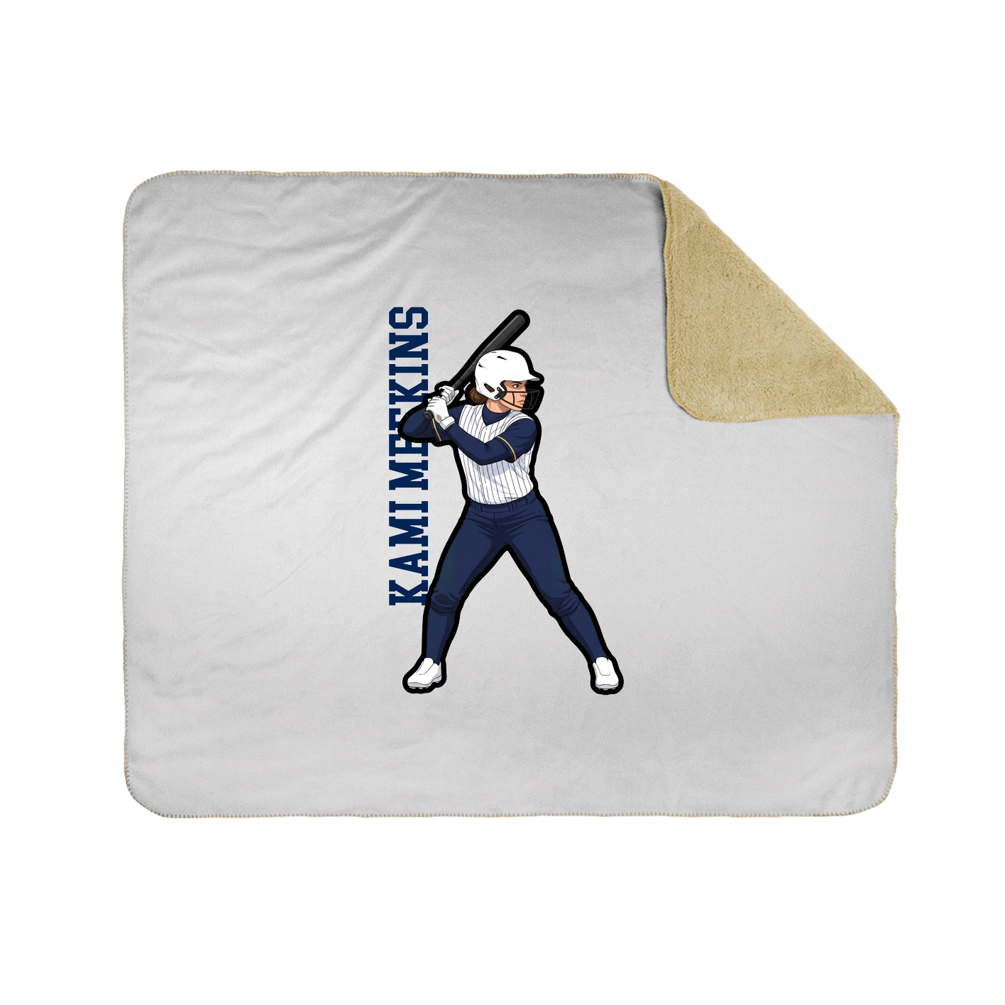 Throw Blanket — Name Vertical in White