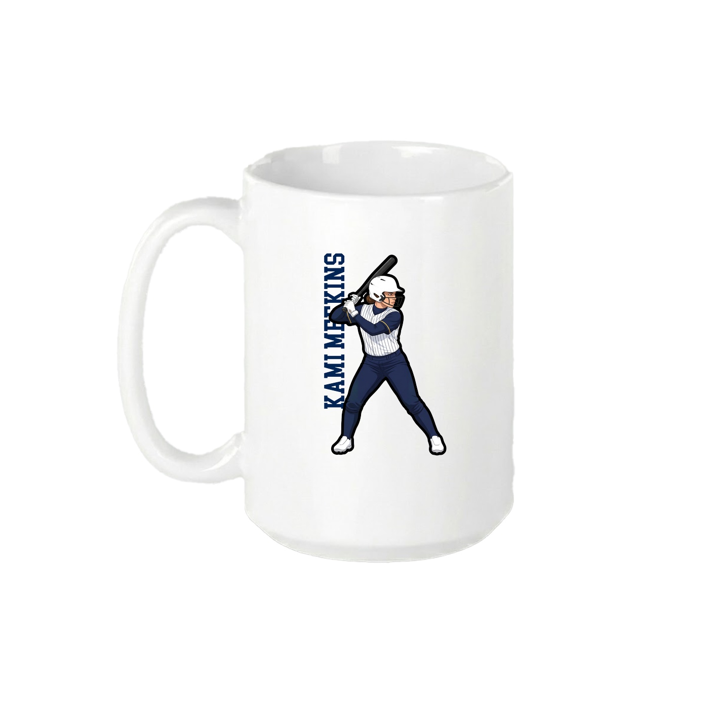 15oz Coffee Mug — Name Vertical in White