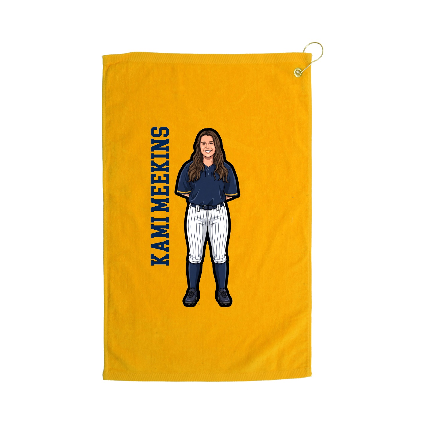 Golf Towel — Name Vertical in Gold