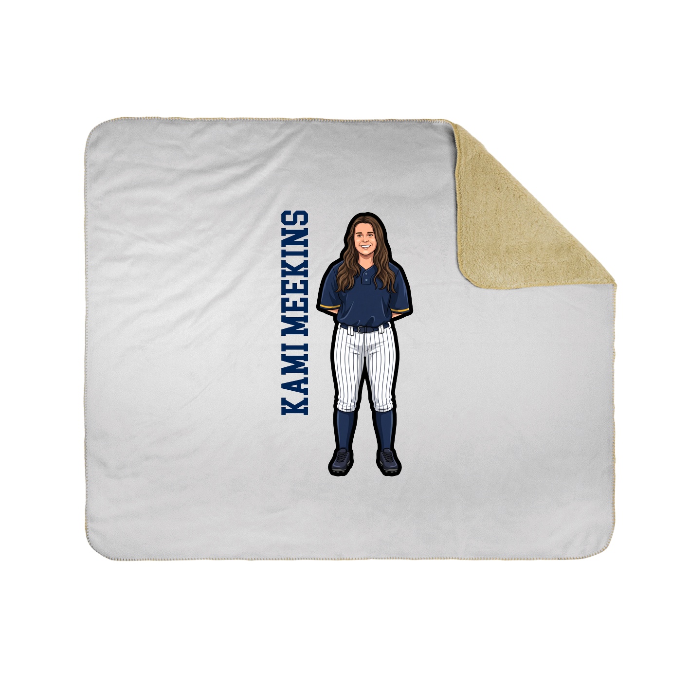 Throw Blanket — Name Vertical in White