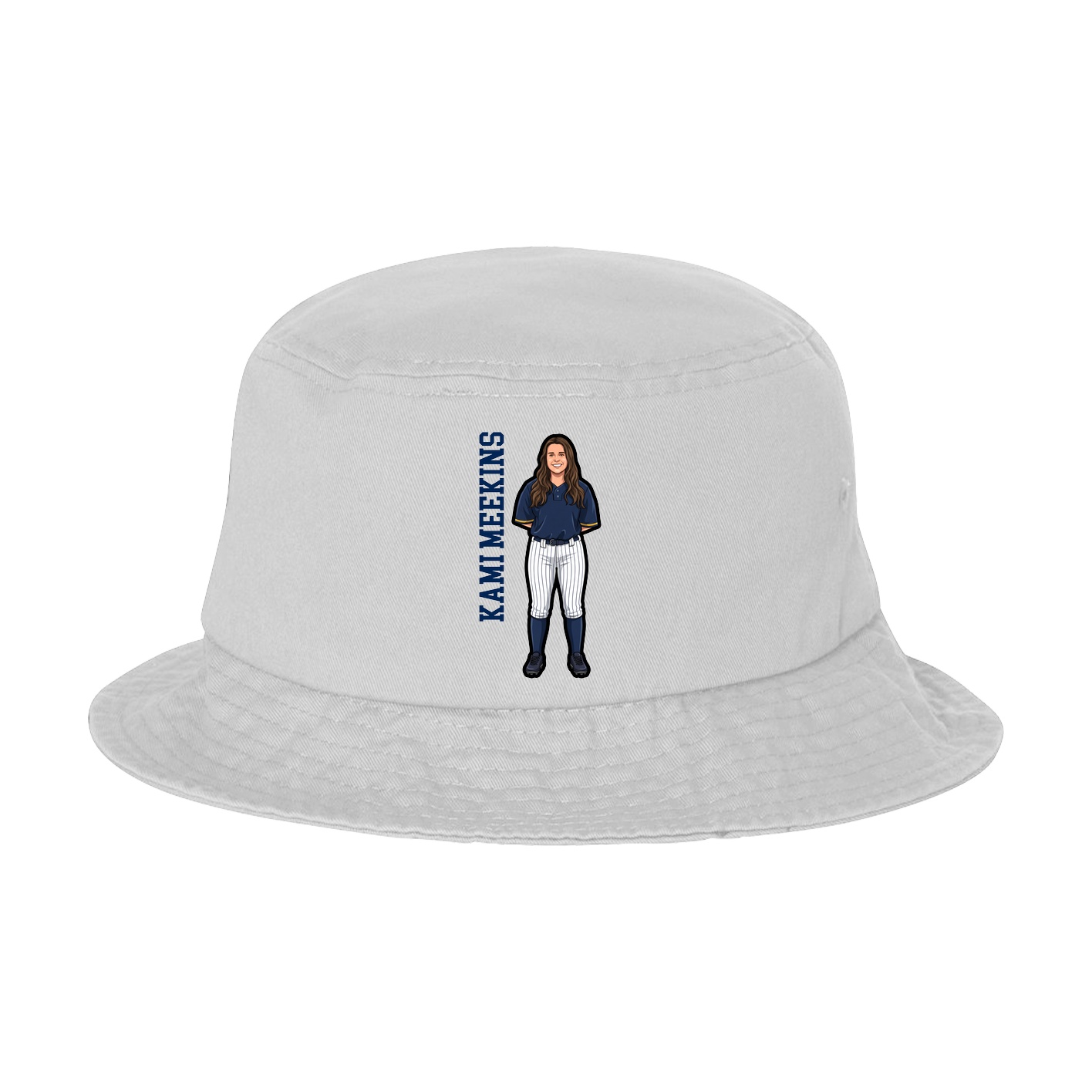 Bucket Cap — Name Vertical in White