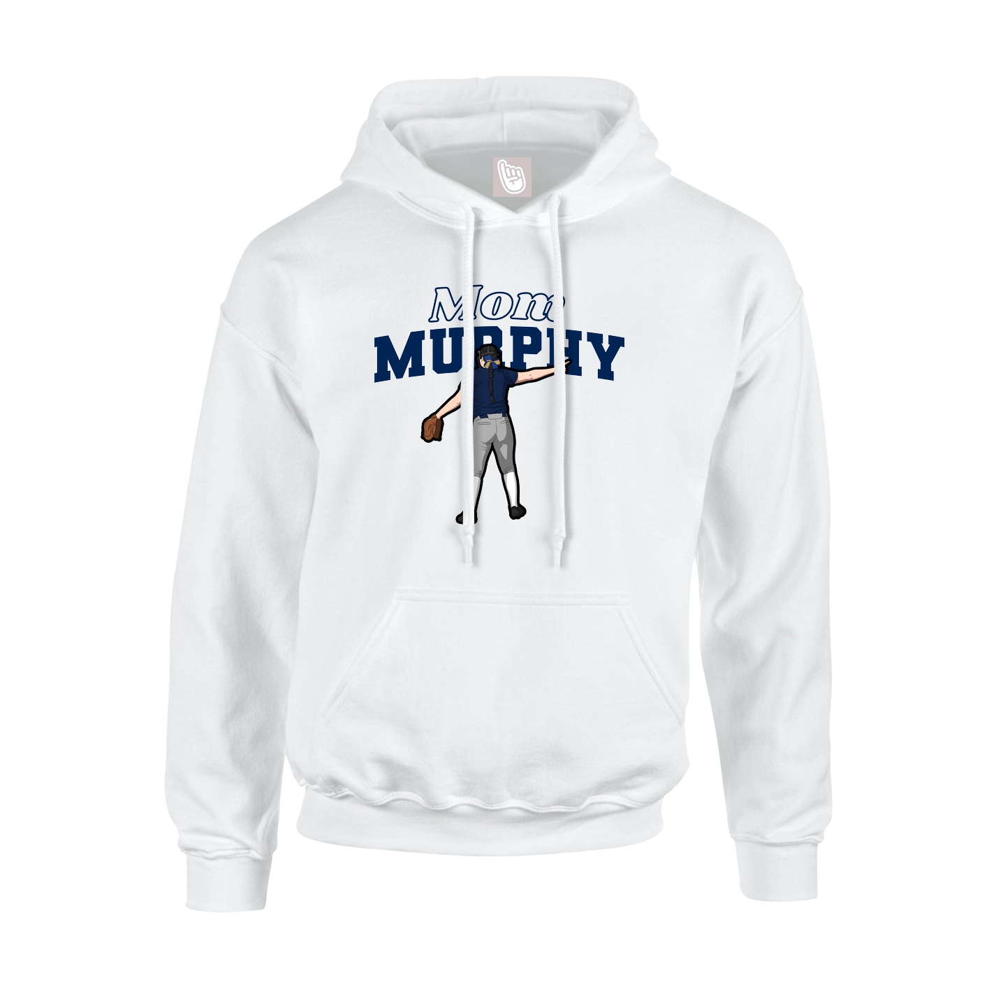 Youth Hoodie — Mothers Day Block in White