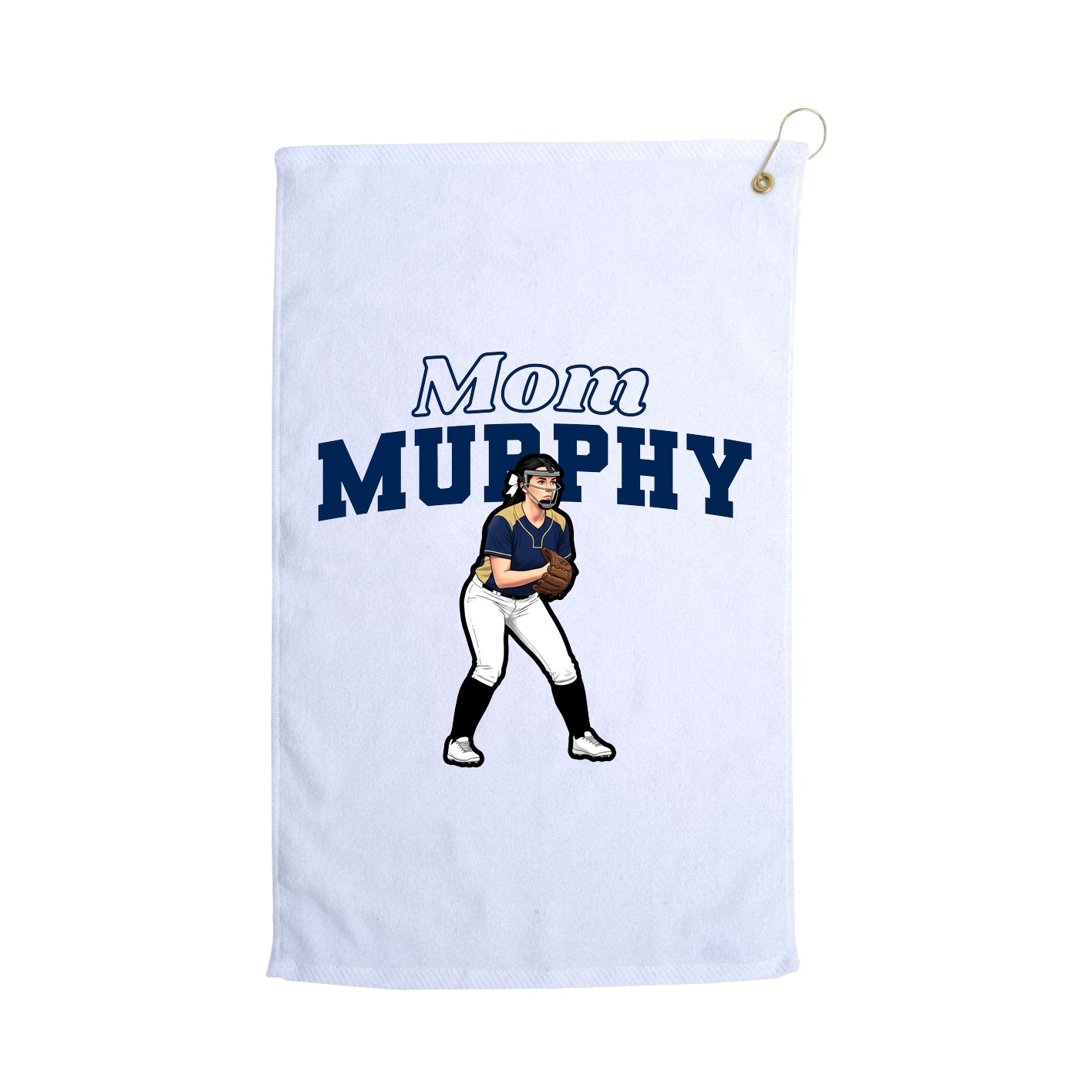 Golf Towel — Mothers Day Block in White