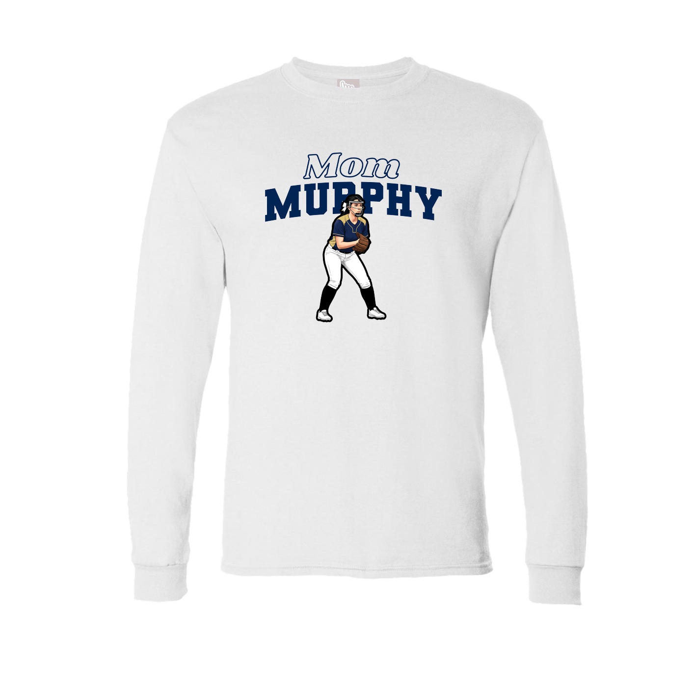 Long Sleeve Tee — Mothers Day Block in White