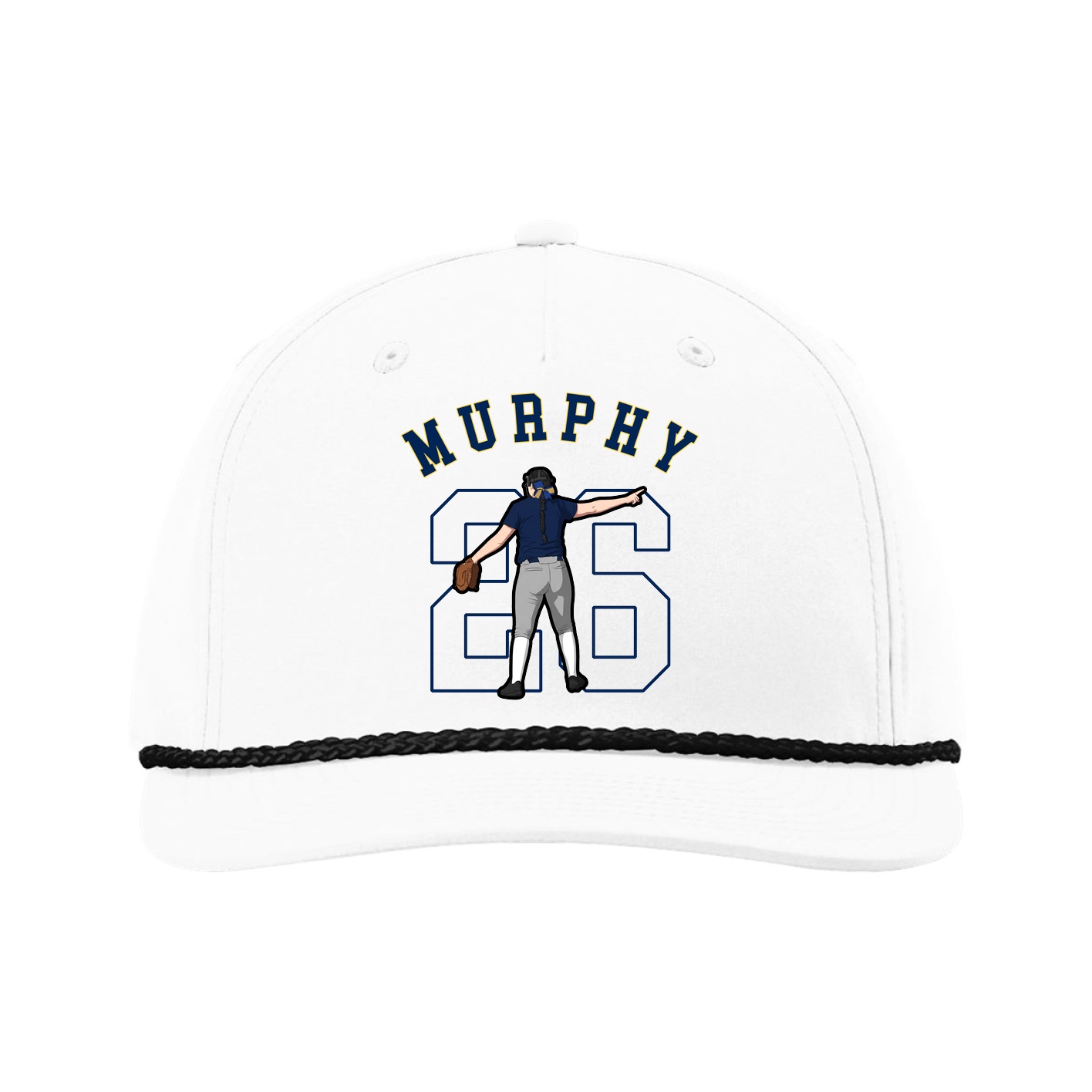 Five-Panel Classic Rope Cap — Shirsey Arch in White