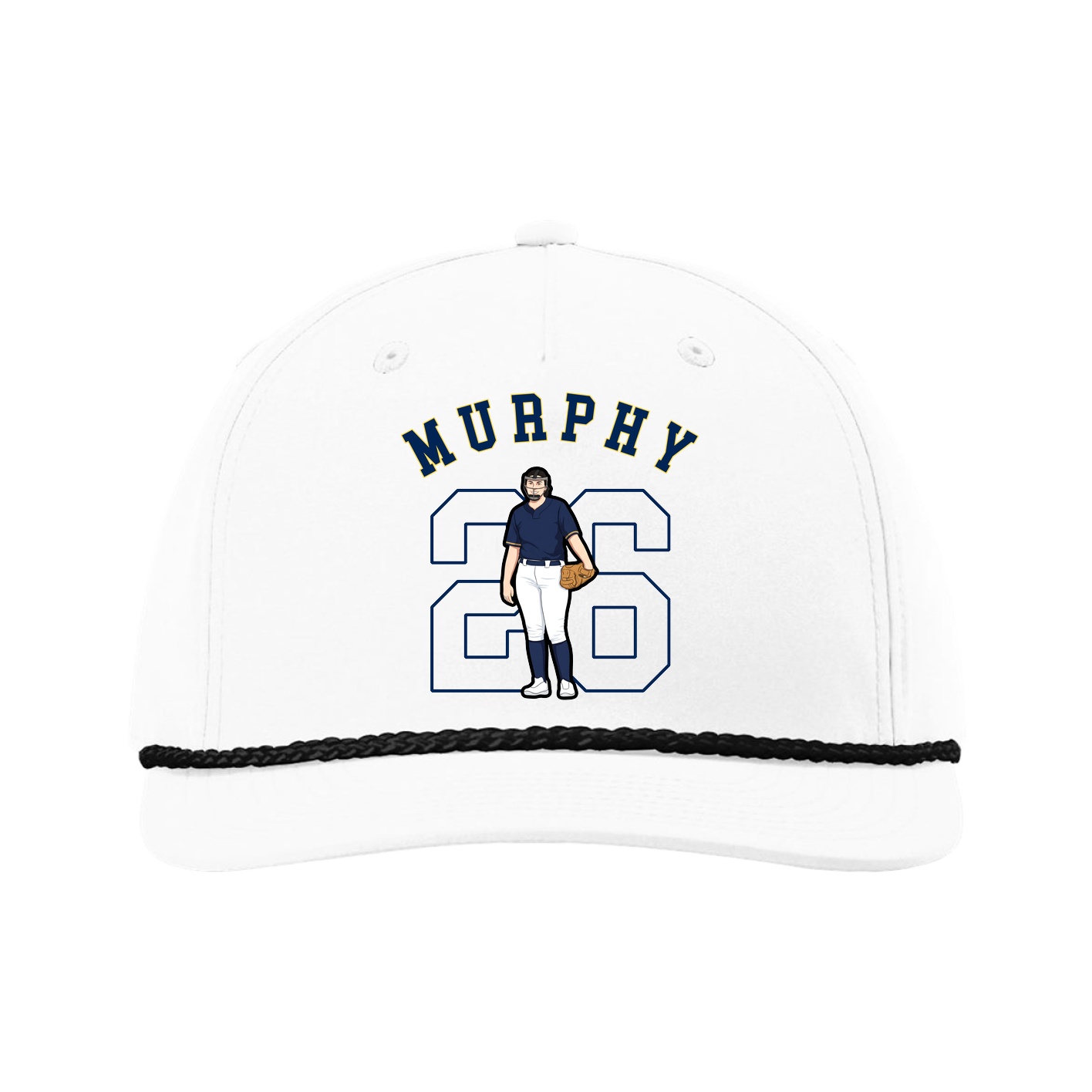 Five-Panel Classic Rope Cap — Shirsey Arch in White