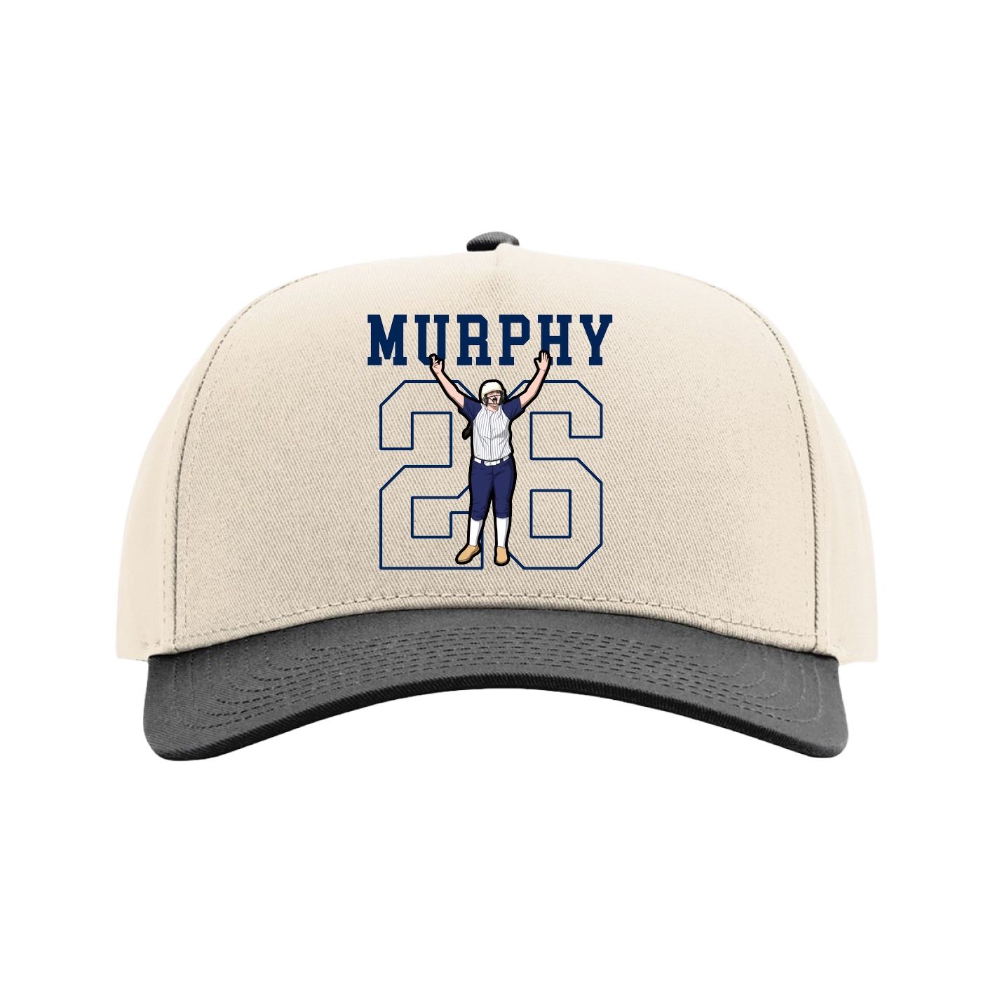 Full Fabric Five-Panel Champ Cap — Shirsey in Cream/Black