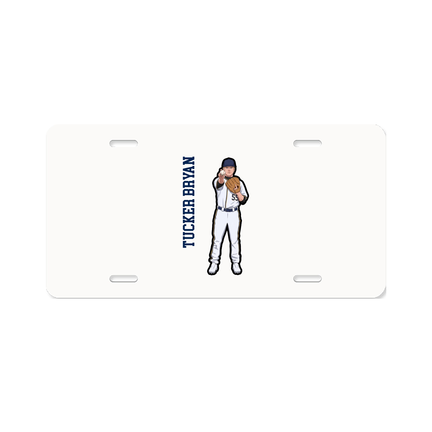 License Plate — Name Vertical in Classic