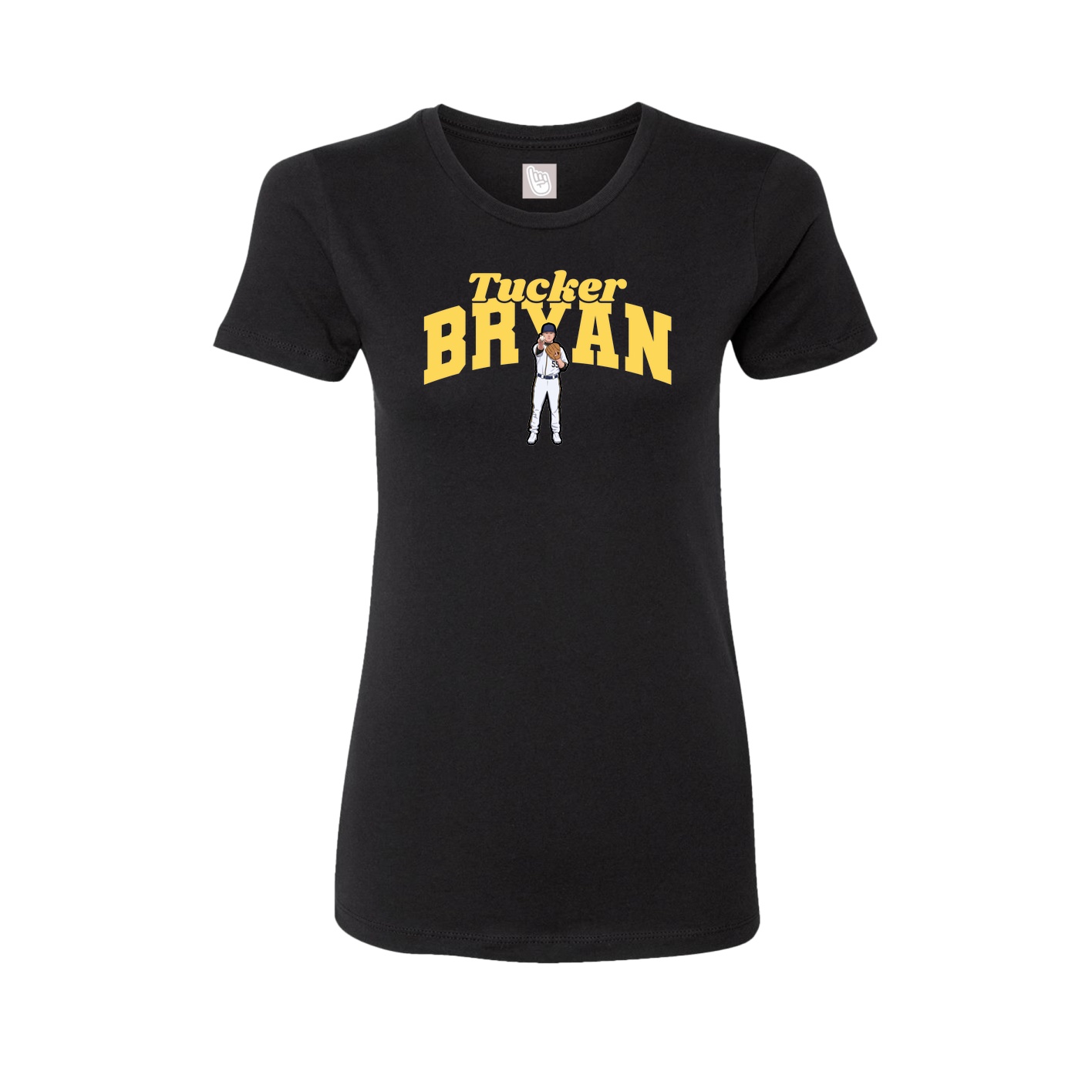 Fitted Women's Tee — Signature Arch in Black