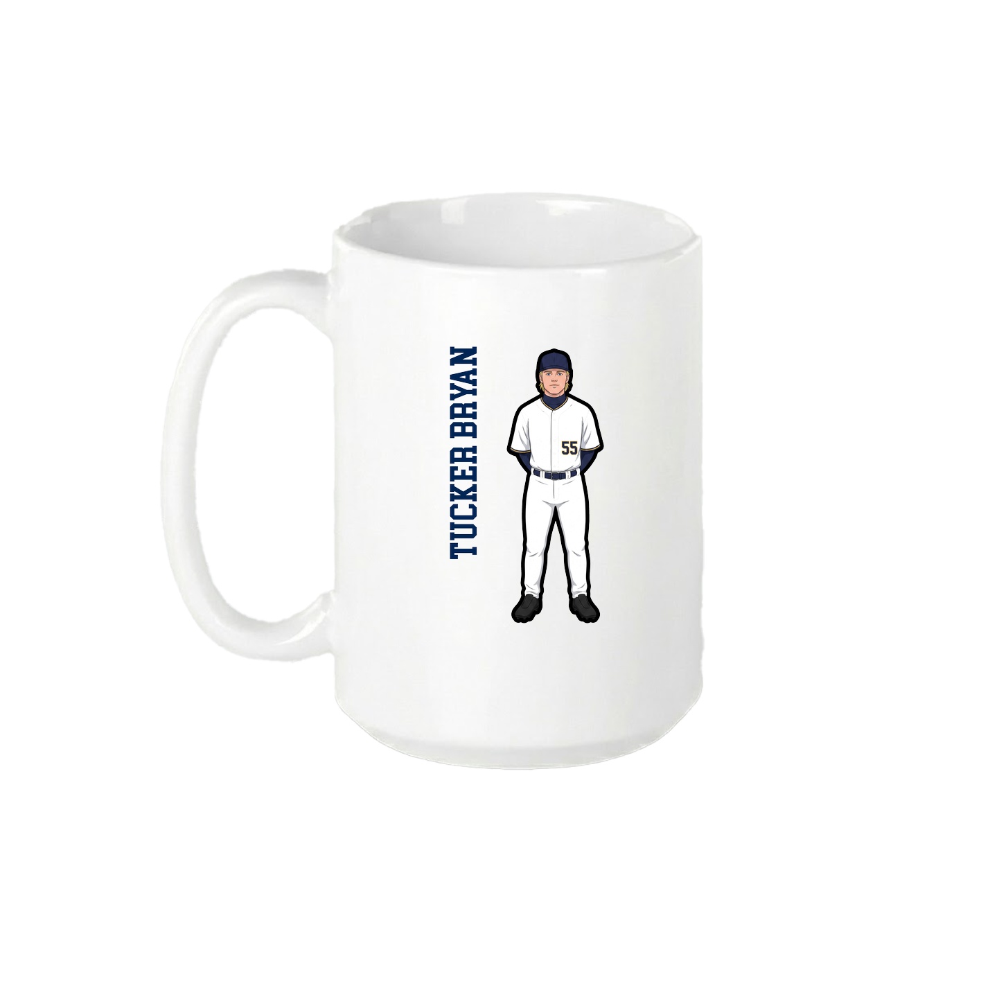 15oz Coffee Mug — Name Vertical in White