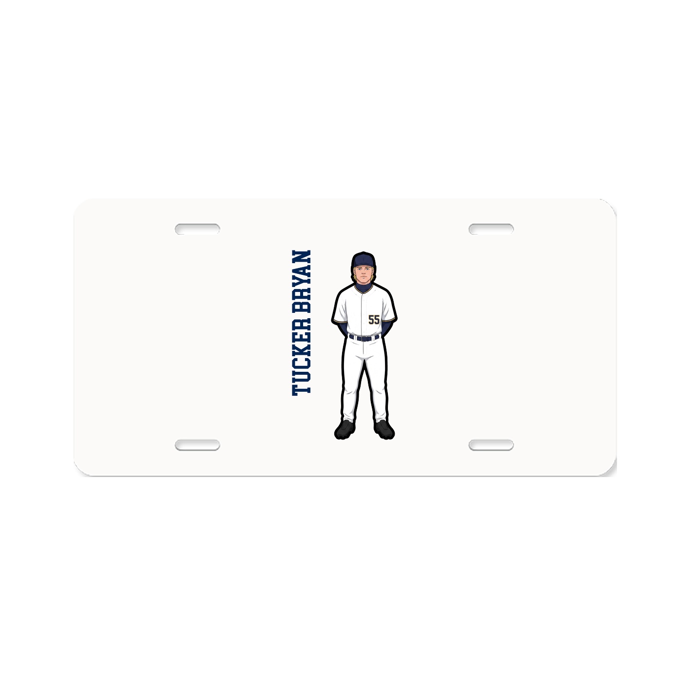 License Plate — Name Vertical in Classic