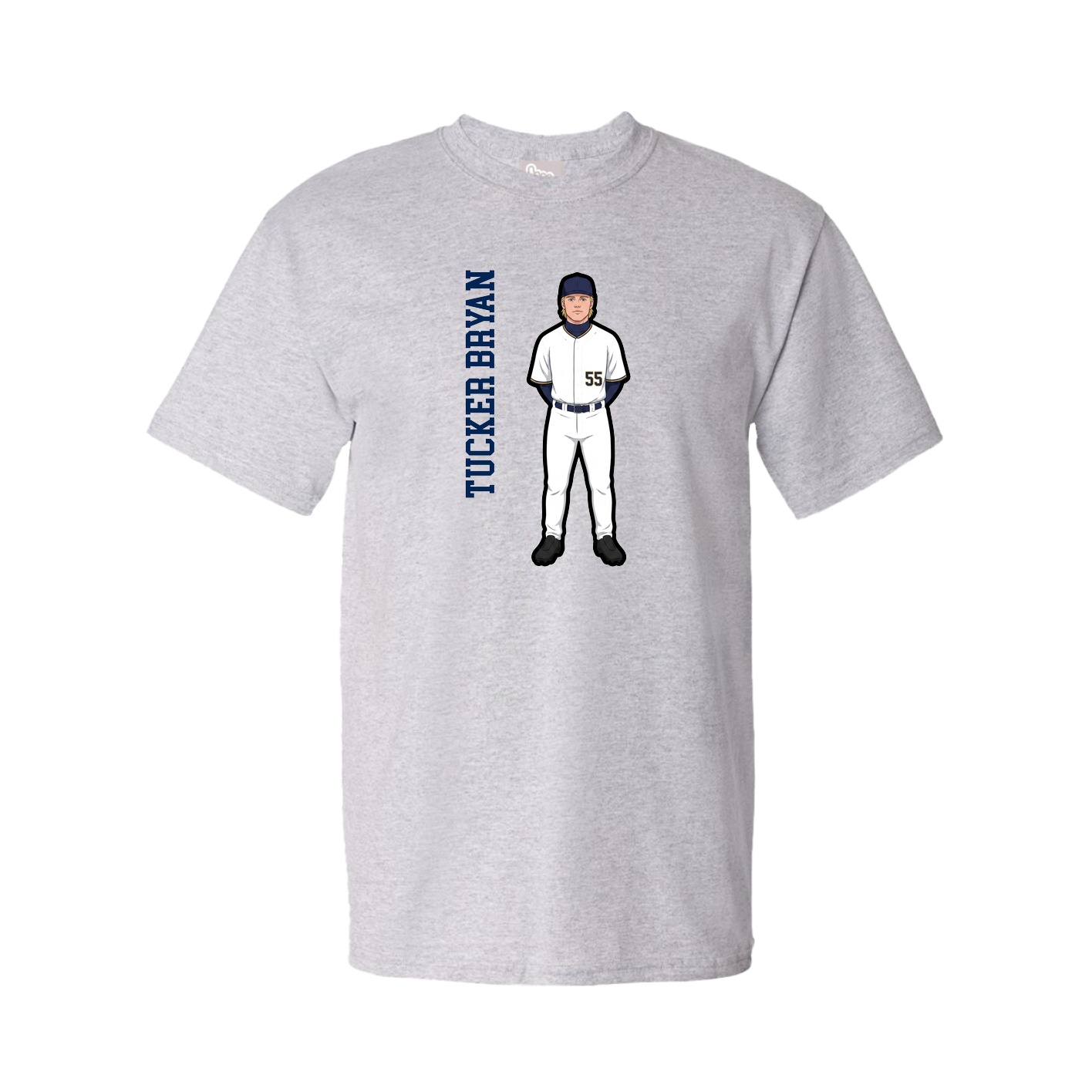 Tee — Name Vertical in Grey