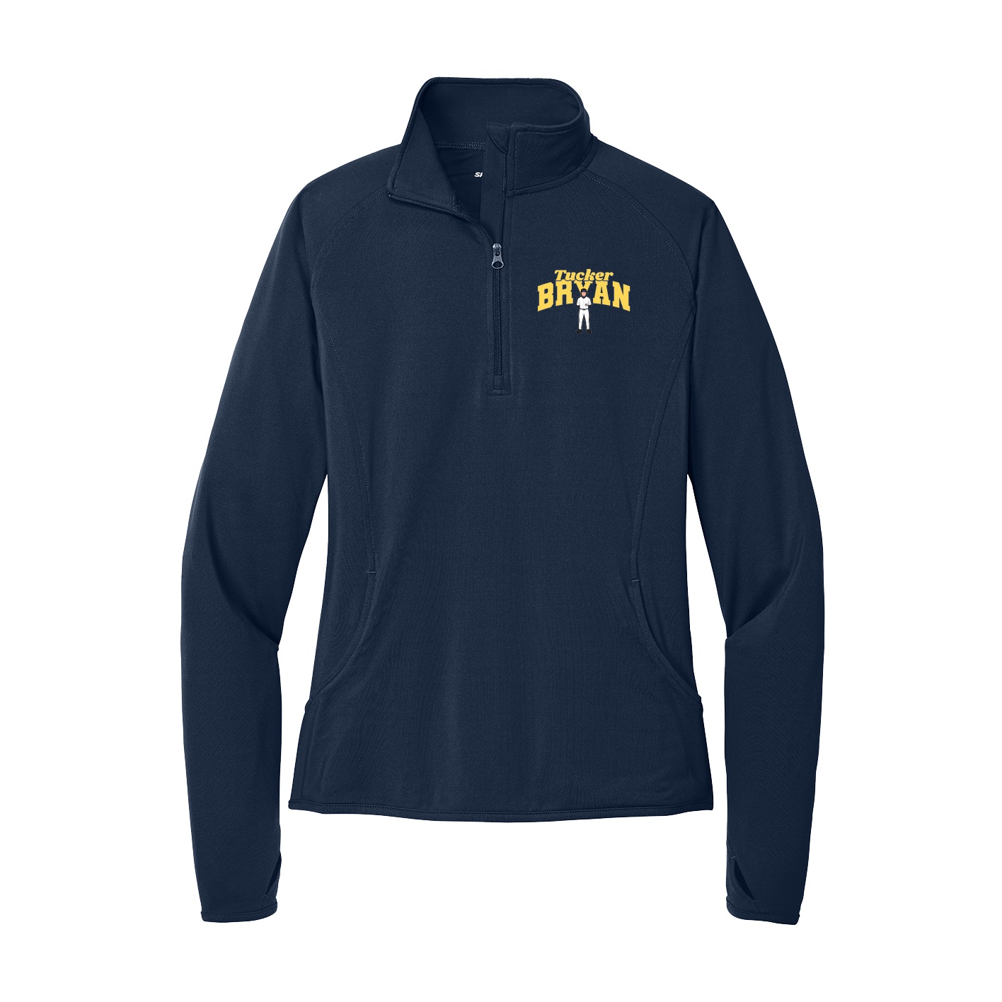 Women's Q-Zip Pullover — Signature Arch in Navy
