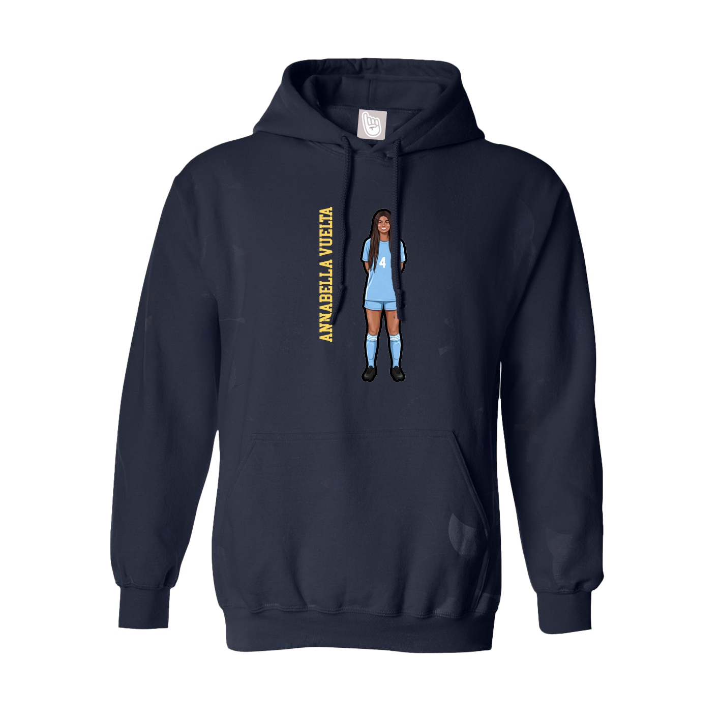 Youth Hoodie — Name Vertical in Navy