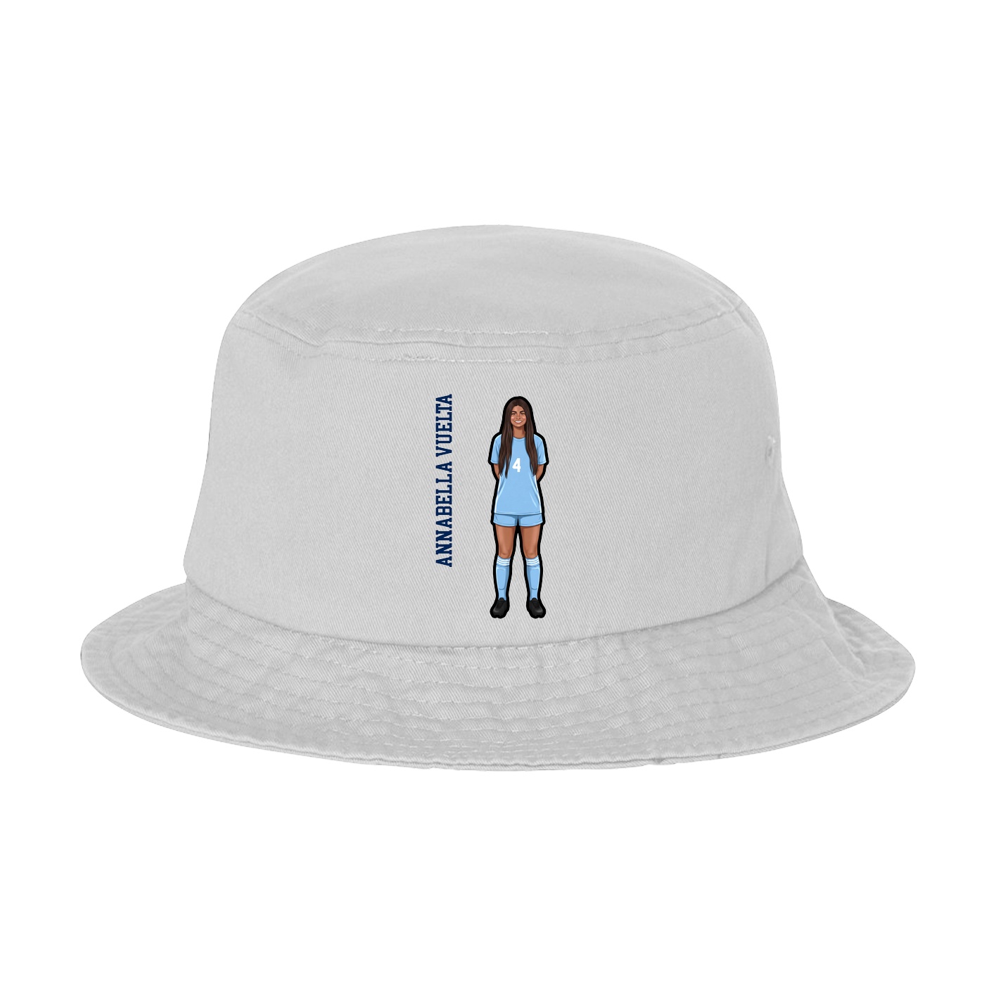 Bucket Cap — Name Vertical in White