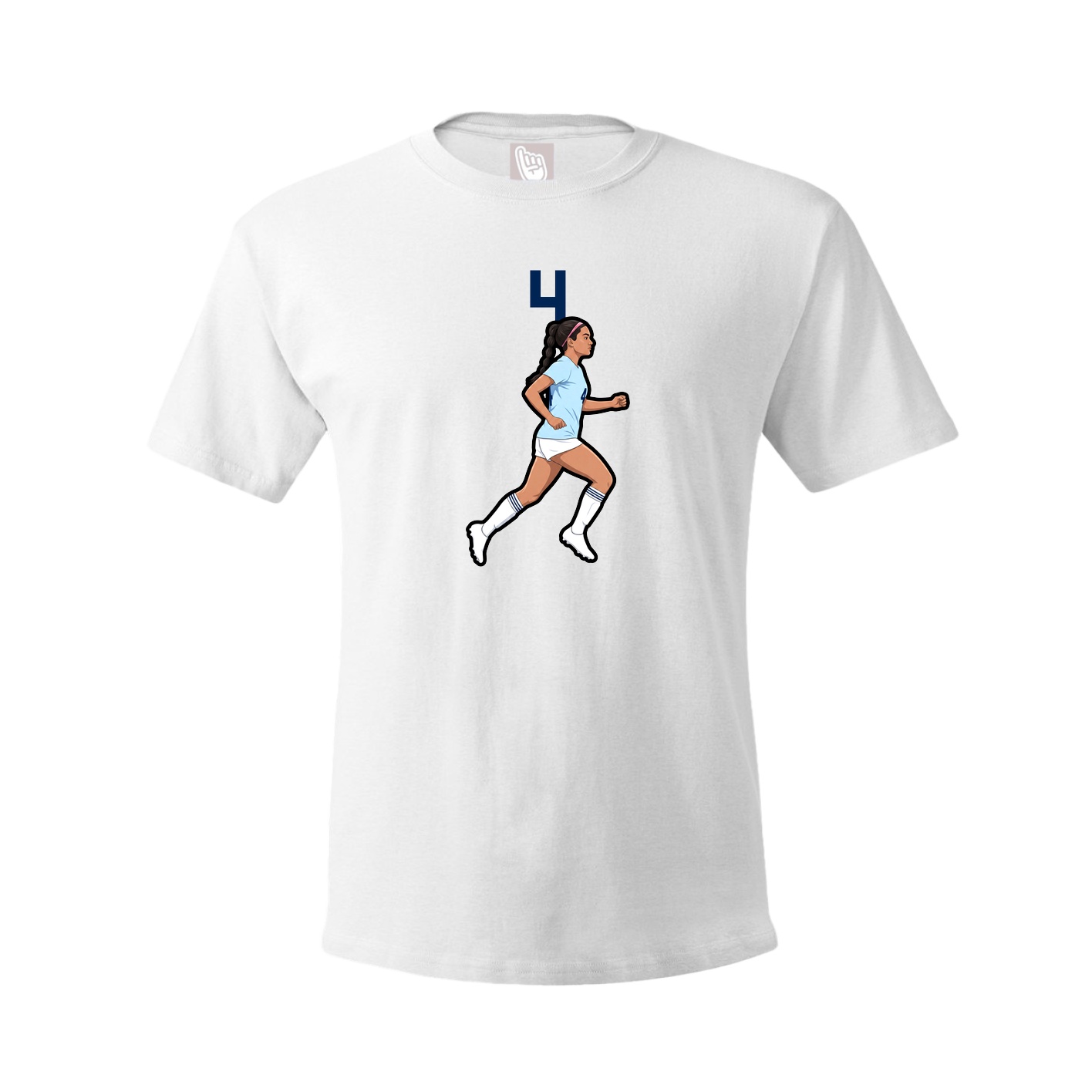 Youth Tee — Number Top in White