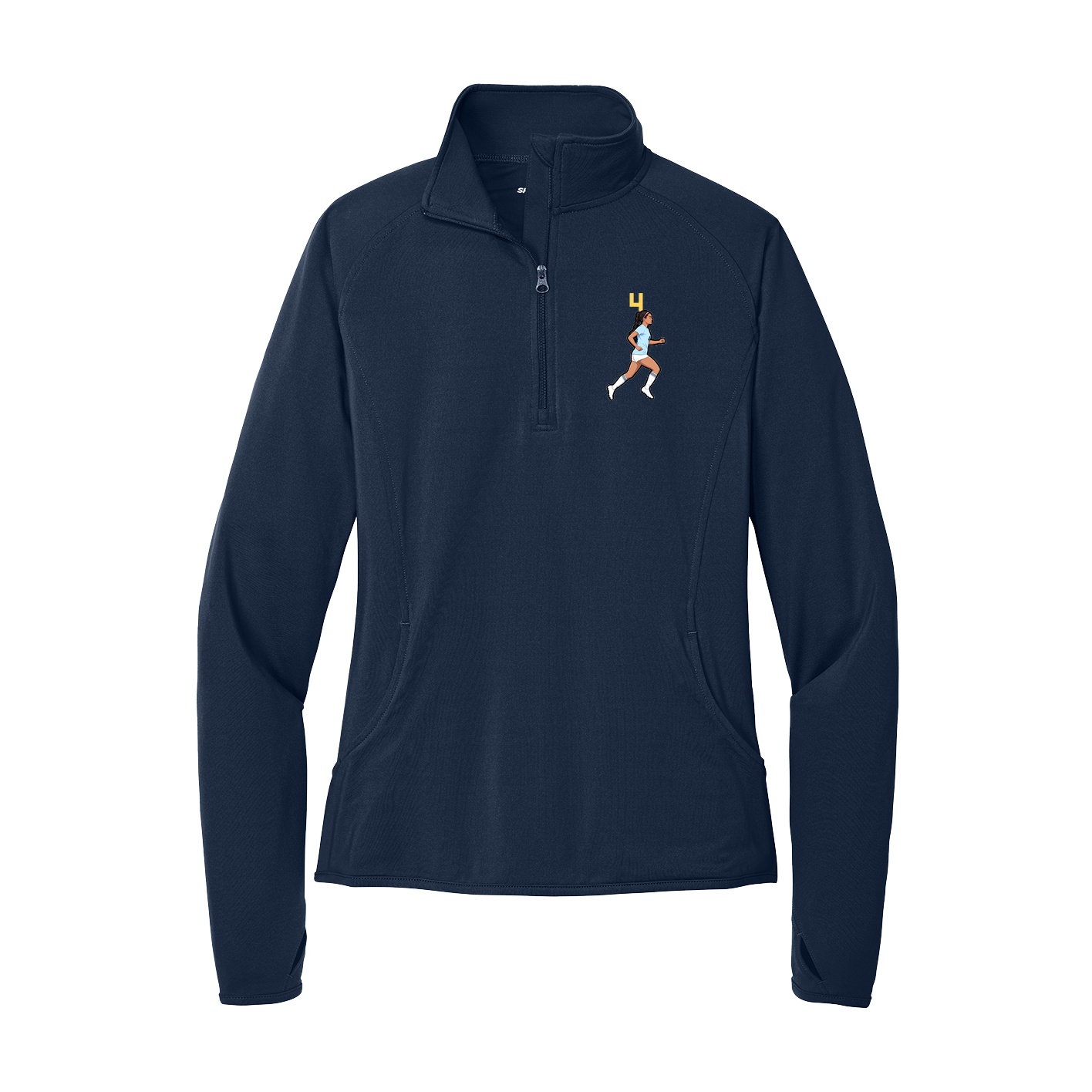 Women's Q-Zip Pullover — Number Top in Navy