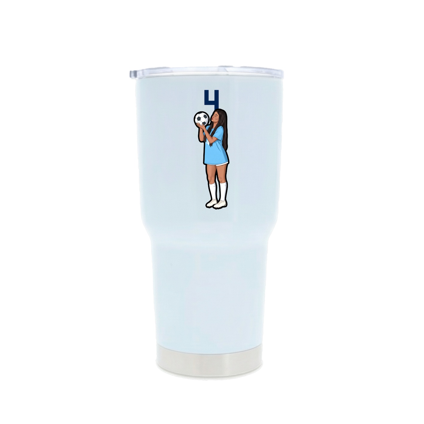 30oz Stainless Steel Tumbler — Number Top in White