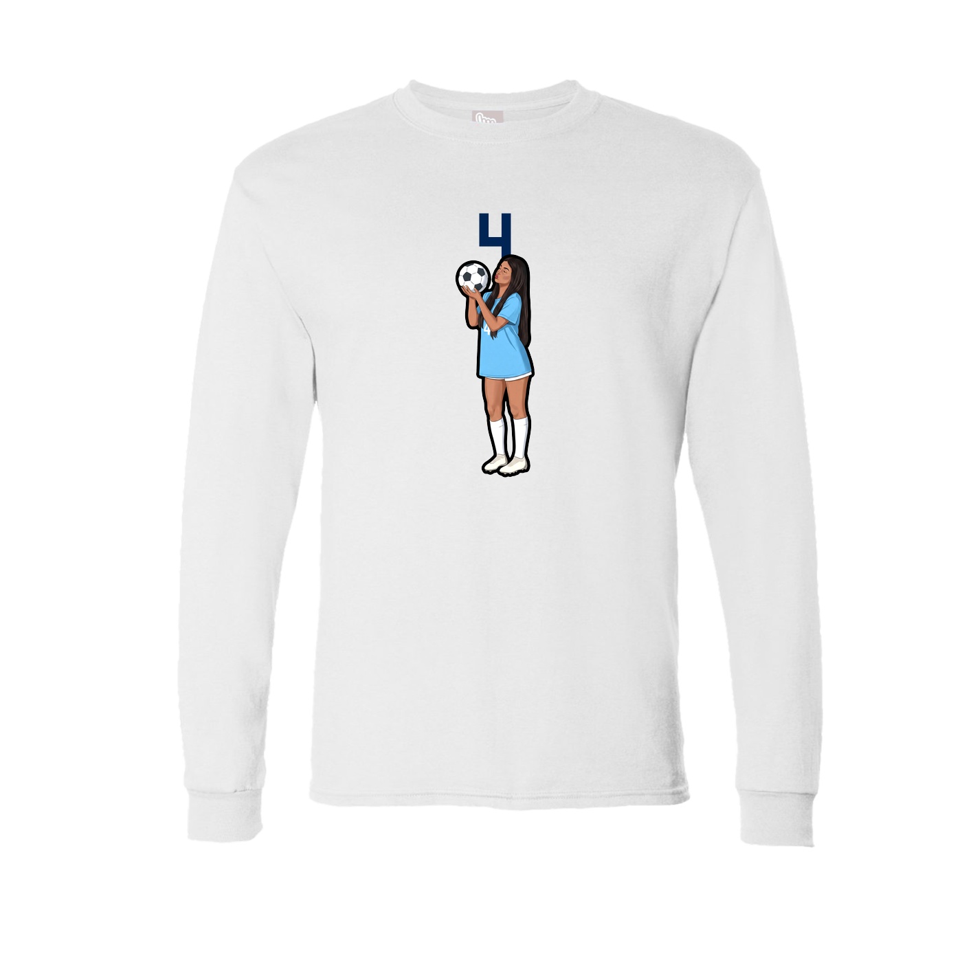 Long Sleeve Tee — Number Top in White