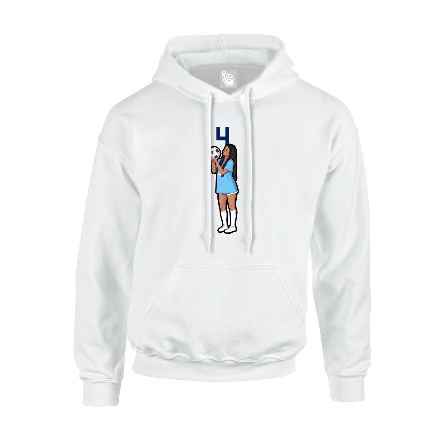 Youth Hoodie — Number Top in White