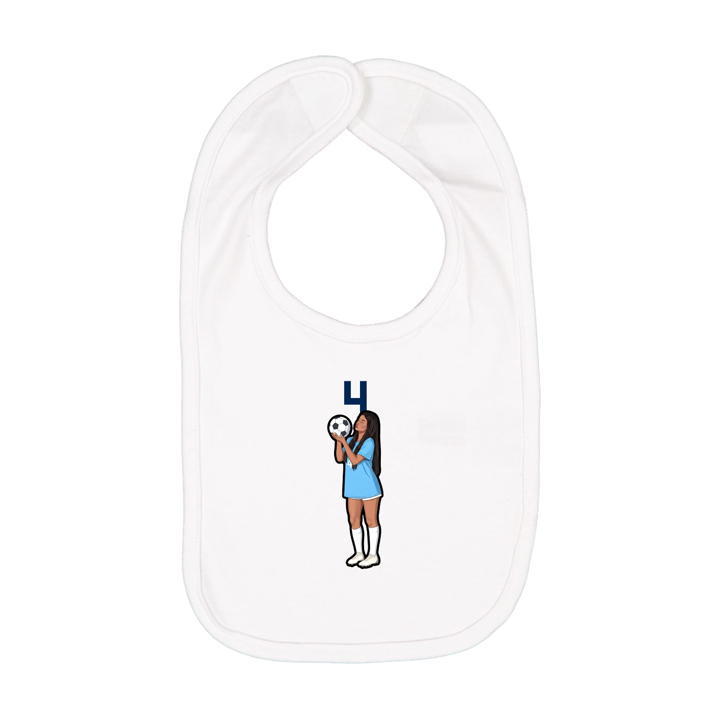 Infant Bib — Number Top in White