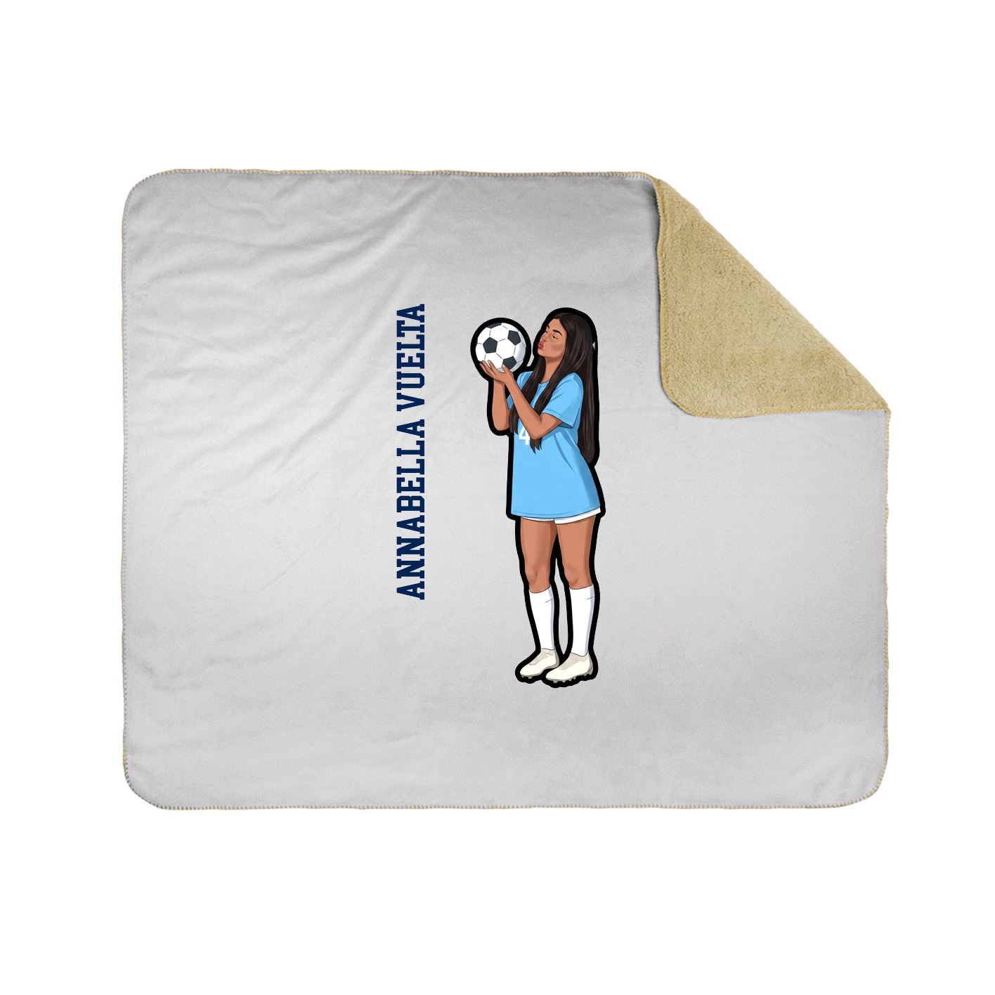 Throw Blanket — Name Vertical in White