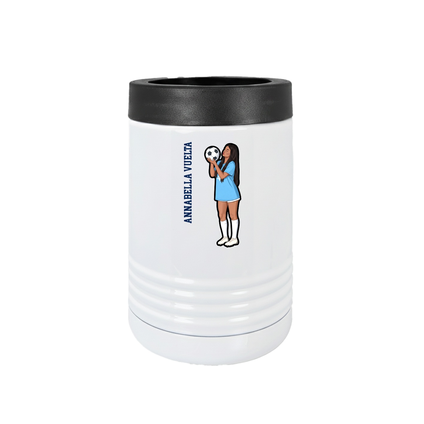 Beverage Holder — Name Vertical in White