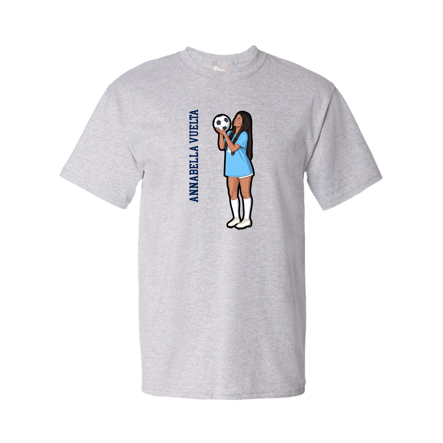 Tee — Name Vertical in Grey