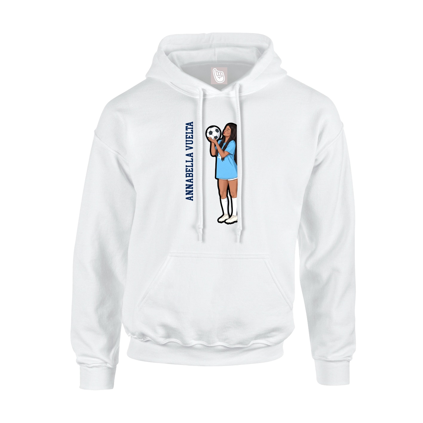 Hoodie — Name Vertical in White